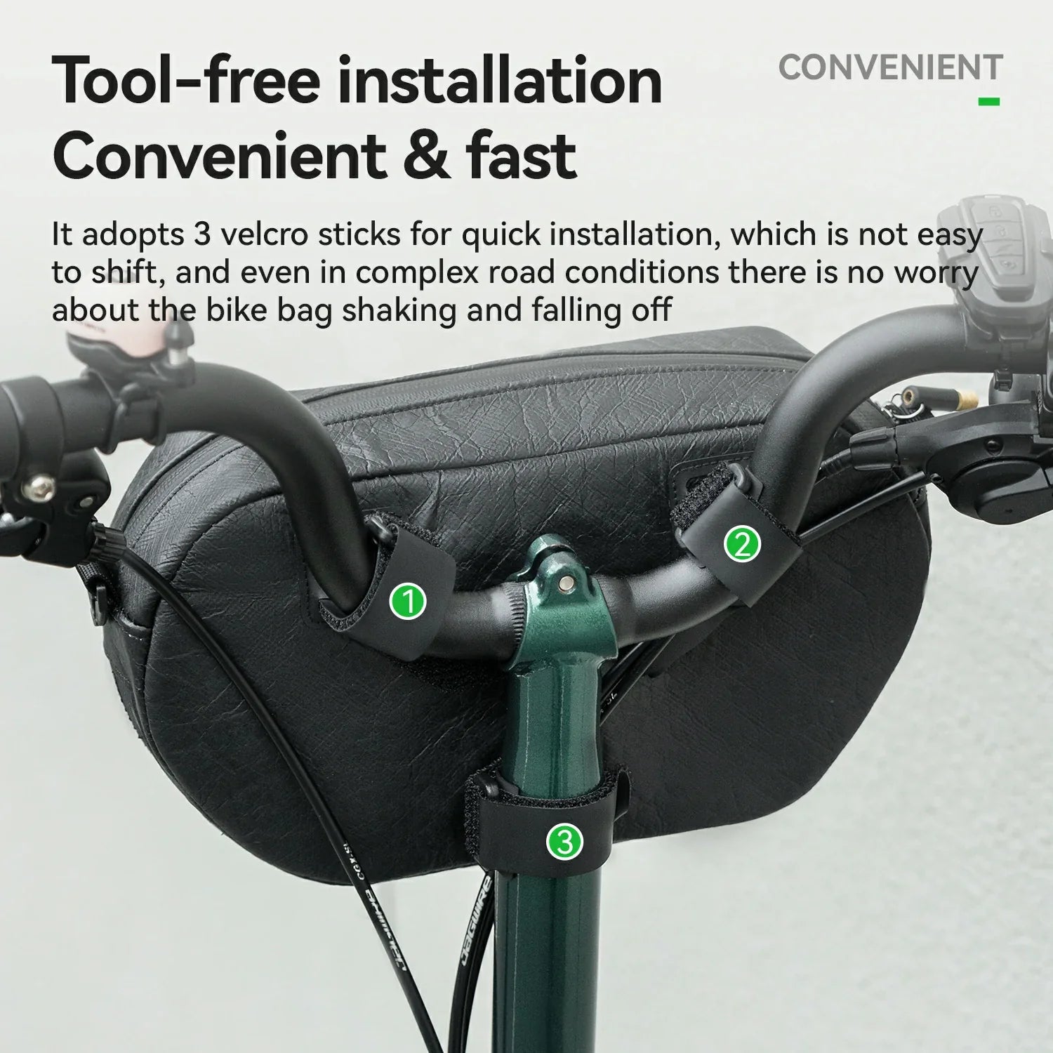 Road-to-Sky Sustainable Eco-Friendly Tyvek® Recycled Tire Bike Handlebar Bag 2.5L