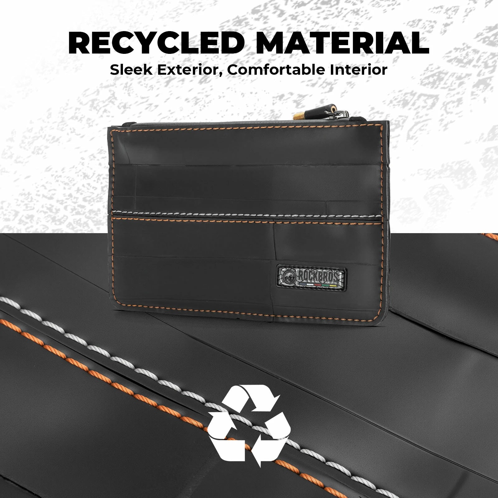 Road-to-Sky Sustainable Eco-Friendly Recycled Tire Bike Wallet 0.7L