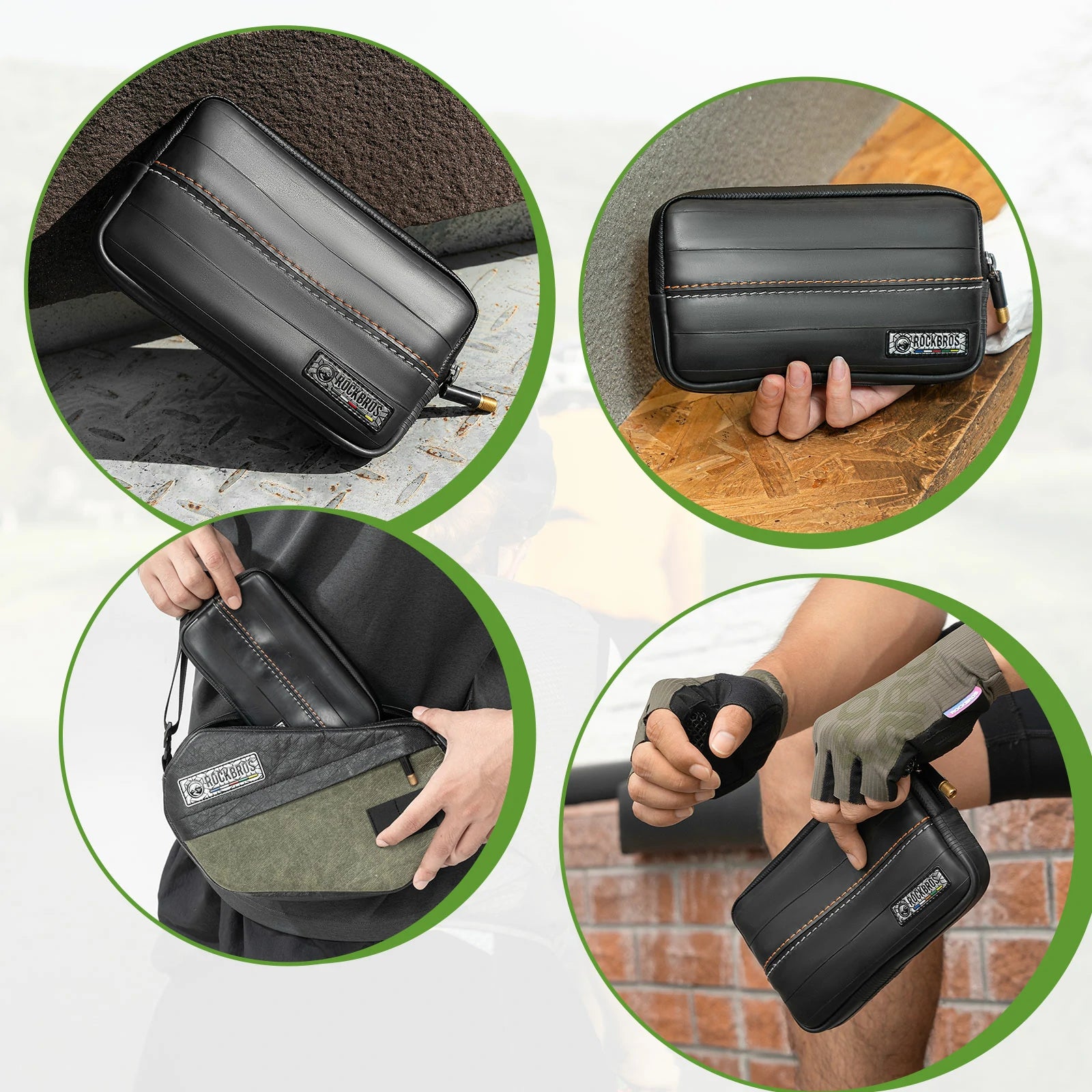 Road-to-Sky Sustainable Eco-Friendly Recycled Tire Bike Wallet 0.4L
