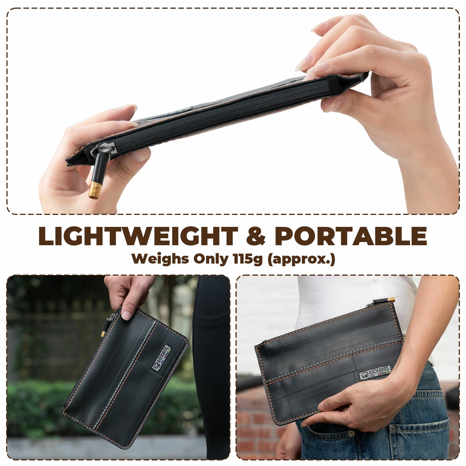 Road-to-Sky Sustainable Eco-Friendly Recycled Tire Bike Wallet 0.7L