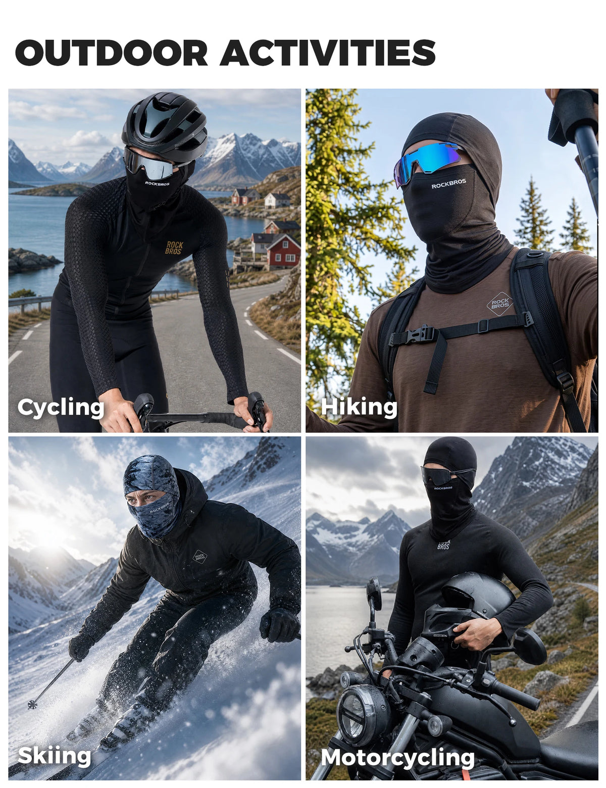 Tencel merino wool balaclava outdoor activities
