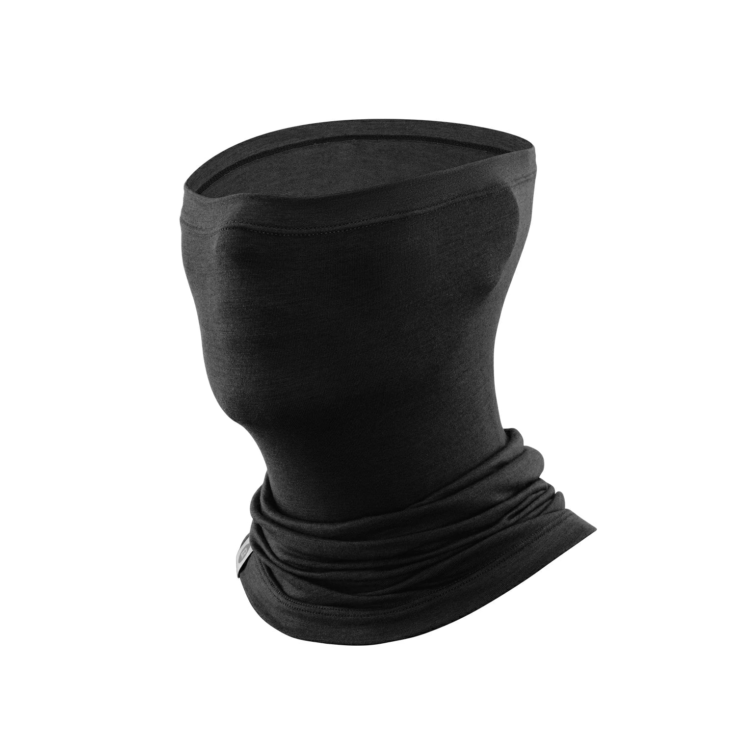 tencel wool neck warmer for winter cycling and outdoor use#Color_Black