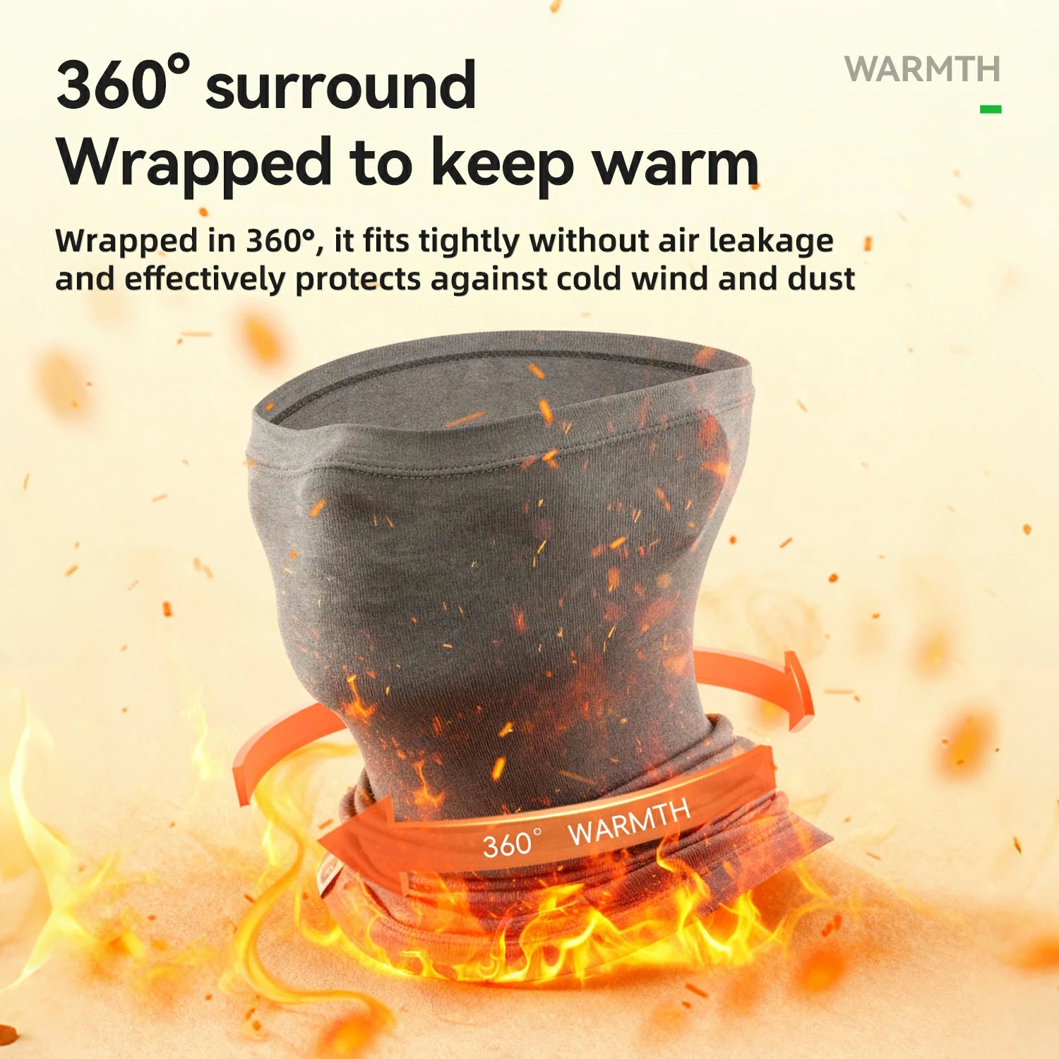 tencel wool neck warmer for winter cycling and outdoor use