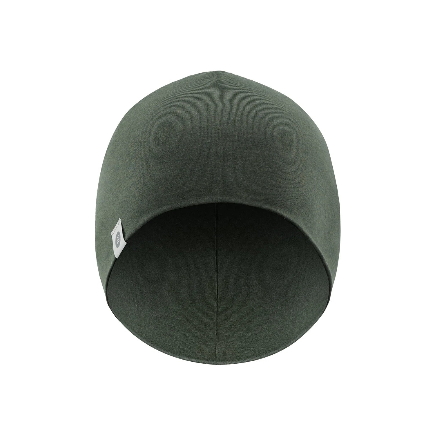 Warm windproof Tencel wool cycling skull cap with ear protection for cold weather rides.#Color_Dark Green