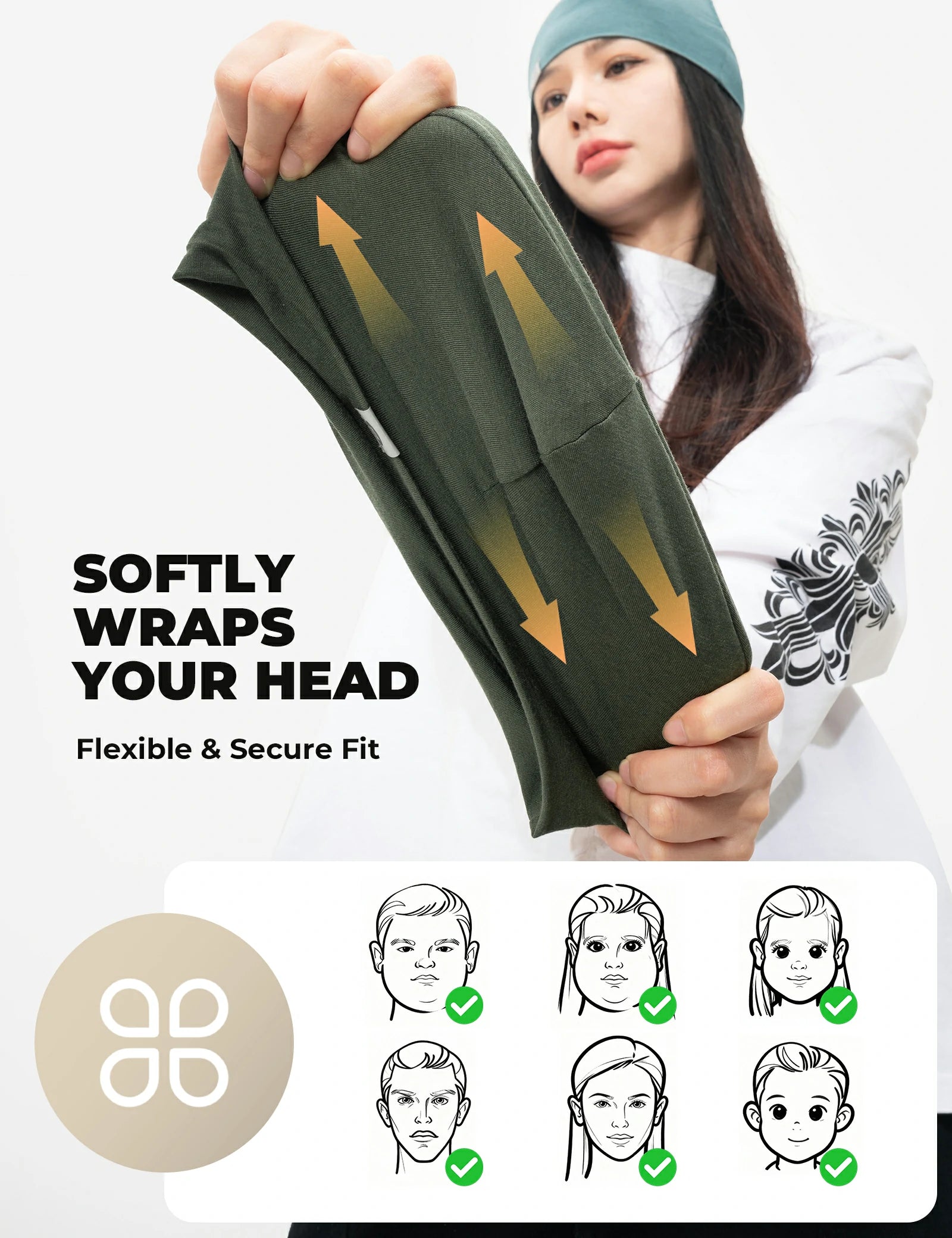 Warm windproof Tencel wool cycling skull cap with ear protection for cold weather rides