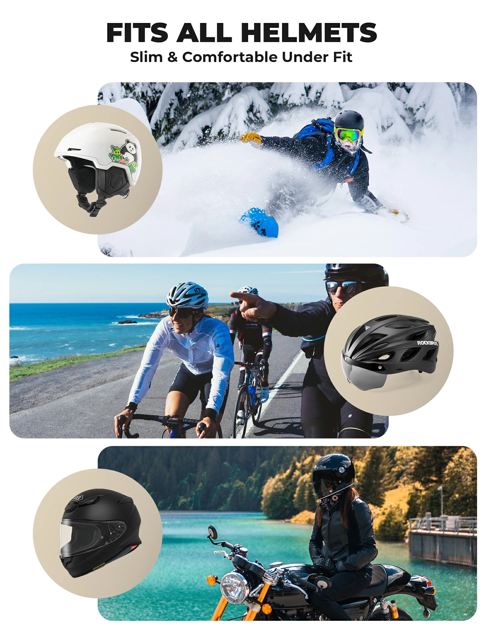 Warm windproof Tencel wool cycling skull cap with ear protection for cold weather rides