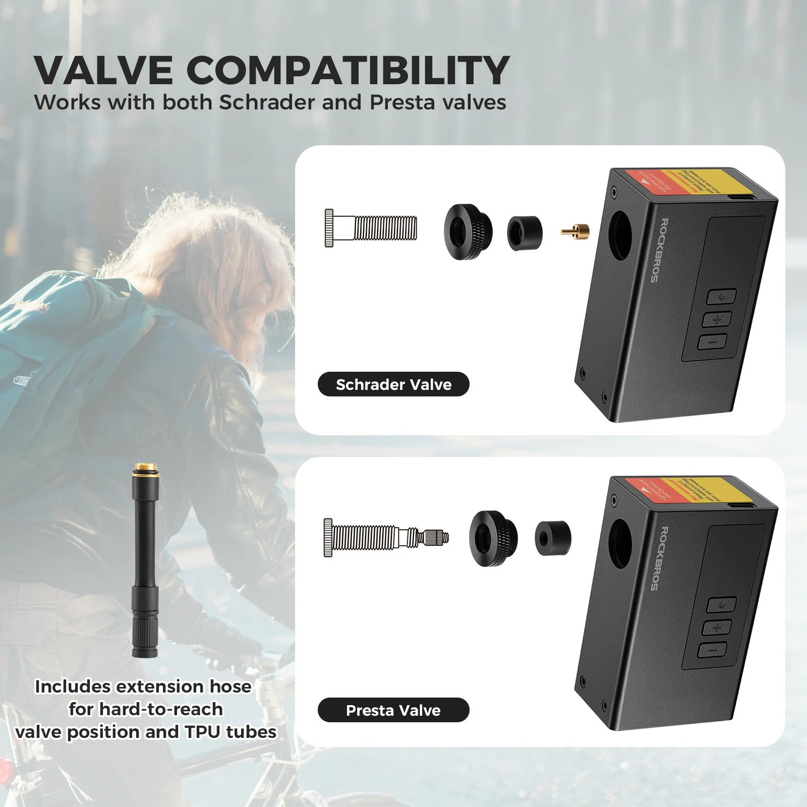 tiny electric bike pump with pressure gauge max 120 psi