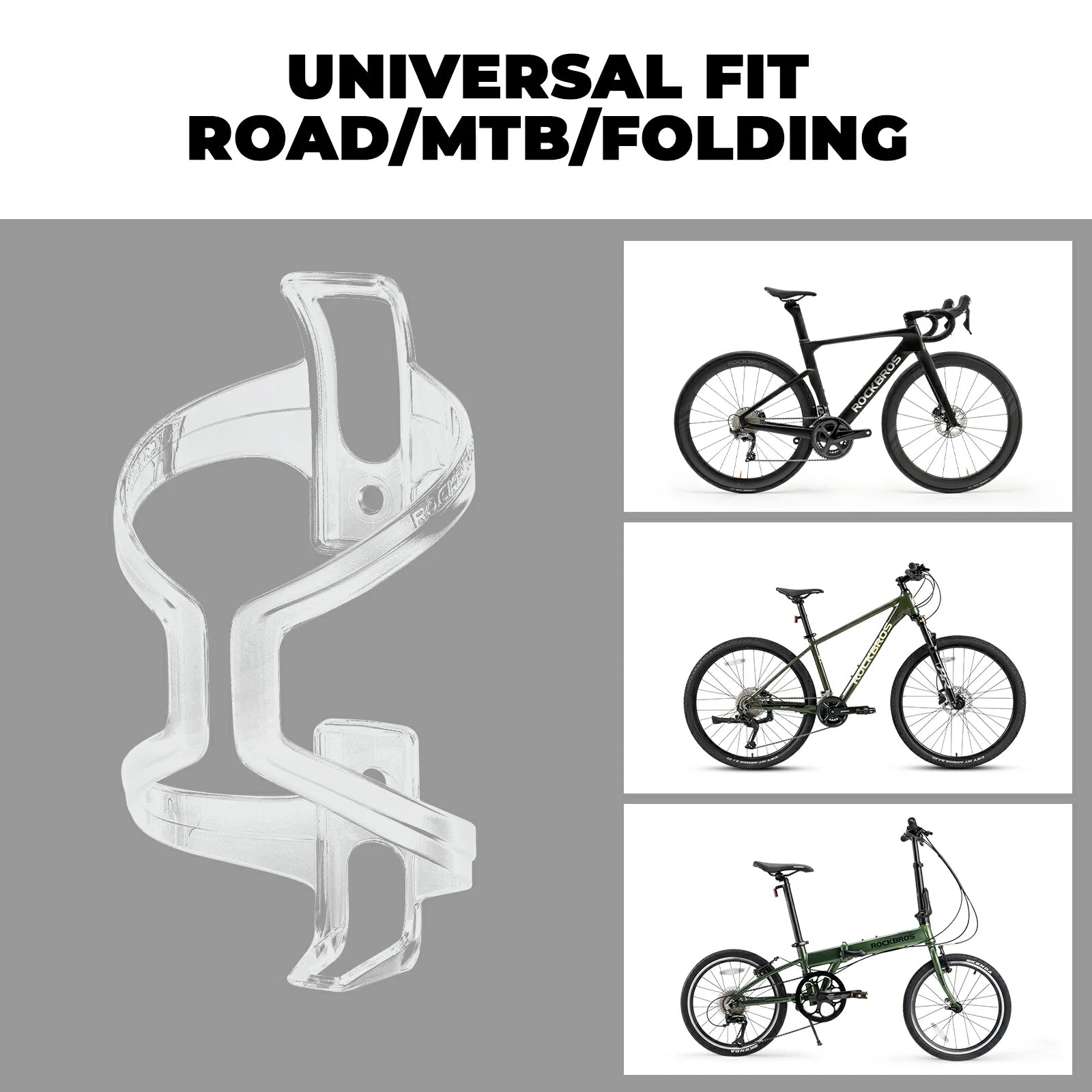 Transparent PC lightweight bike bottle cage 2 pack wide opening design#color_Transparent