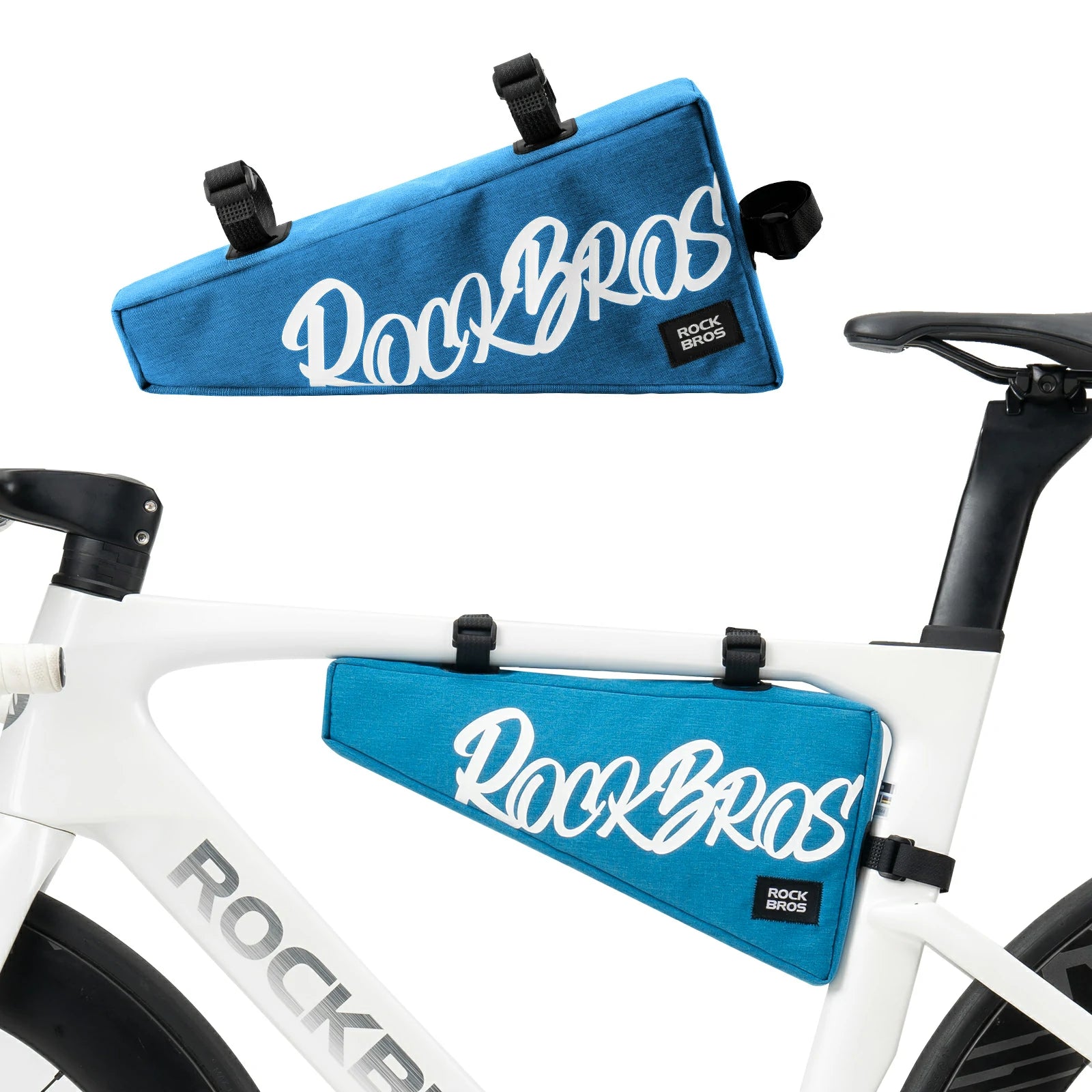 Blue 1.9L triangle bicycle frame bag with durable top tube storage for road, MTB and gravel bikes#Color_Blue