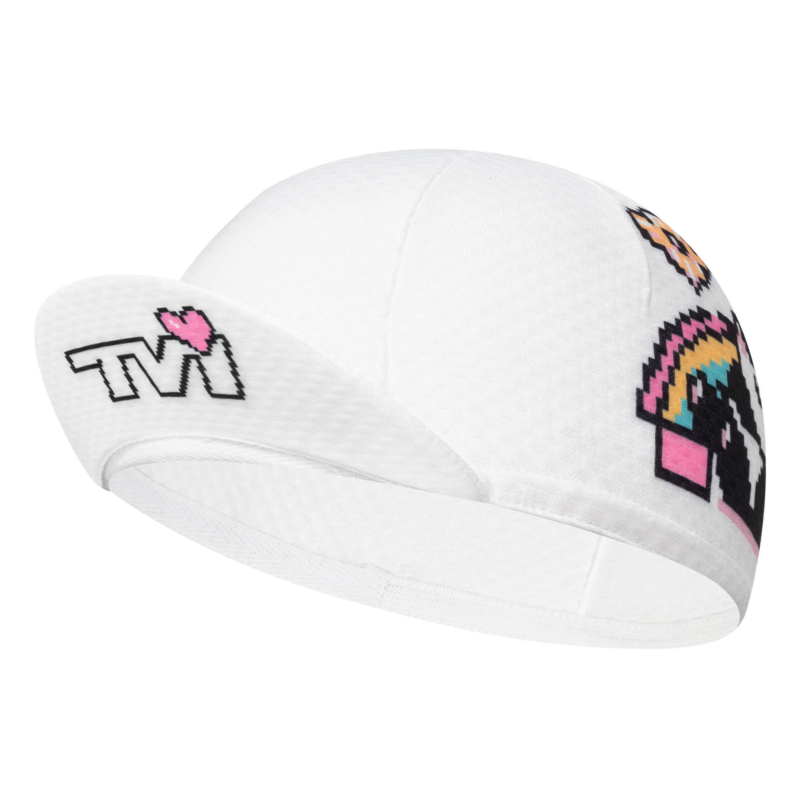 TVI lightweight cycling cap designed to be worn under a helmet, offering sun protection, sweat absorption, and all-day comfort. #Style_Graffiti White