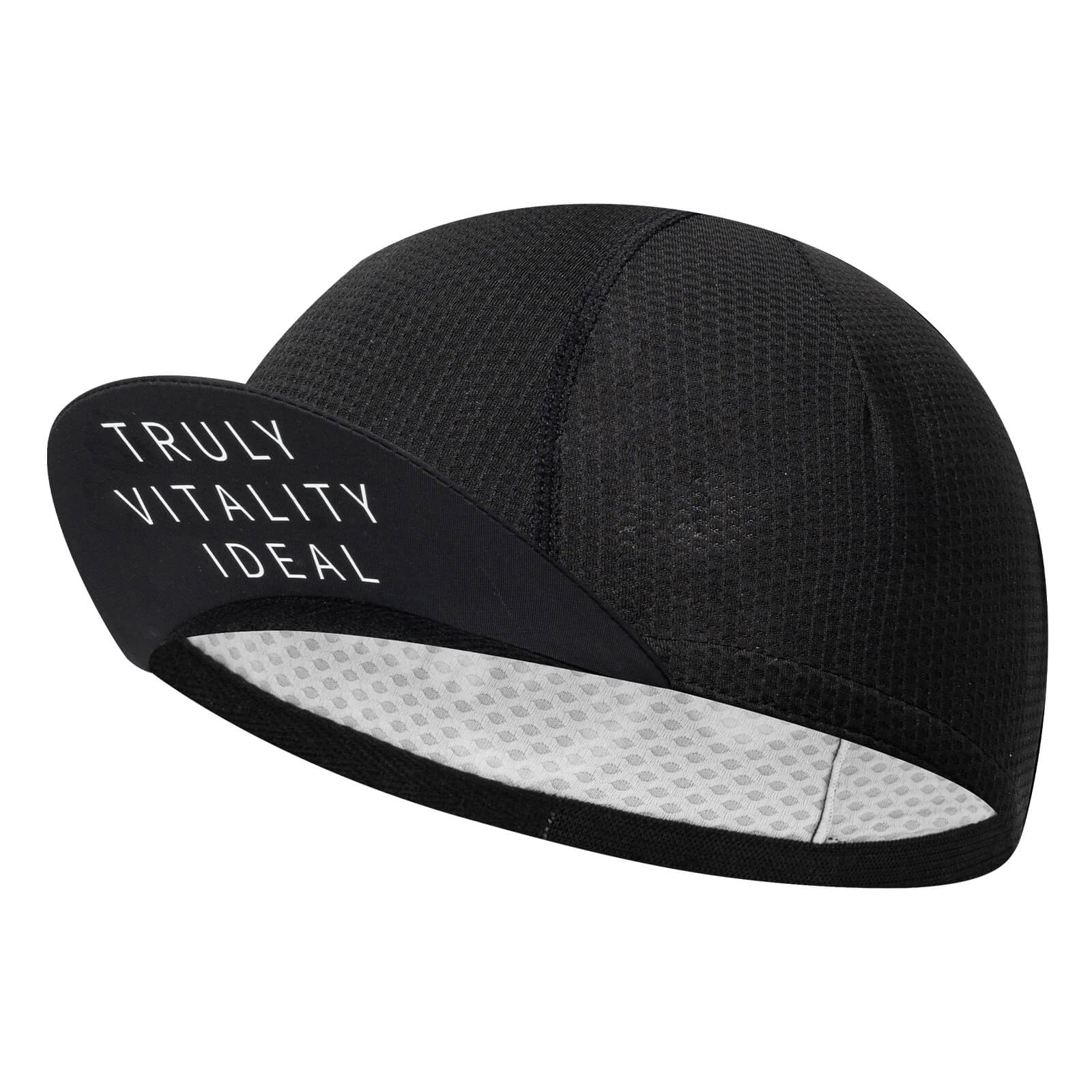 TVI lightweight cycling cap designed to be worn under a helmet, offering sun protection, sweat absorption, and all-day comfort. #Style_Glassic Black