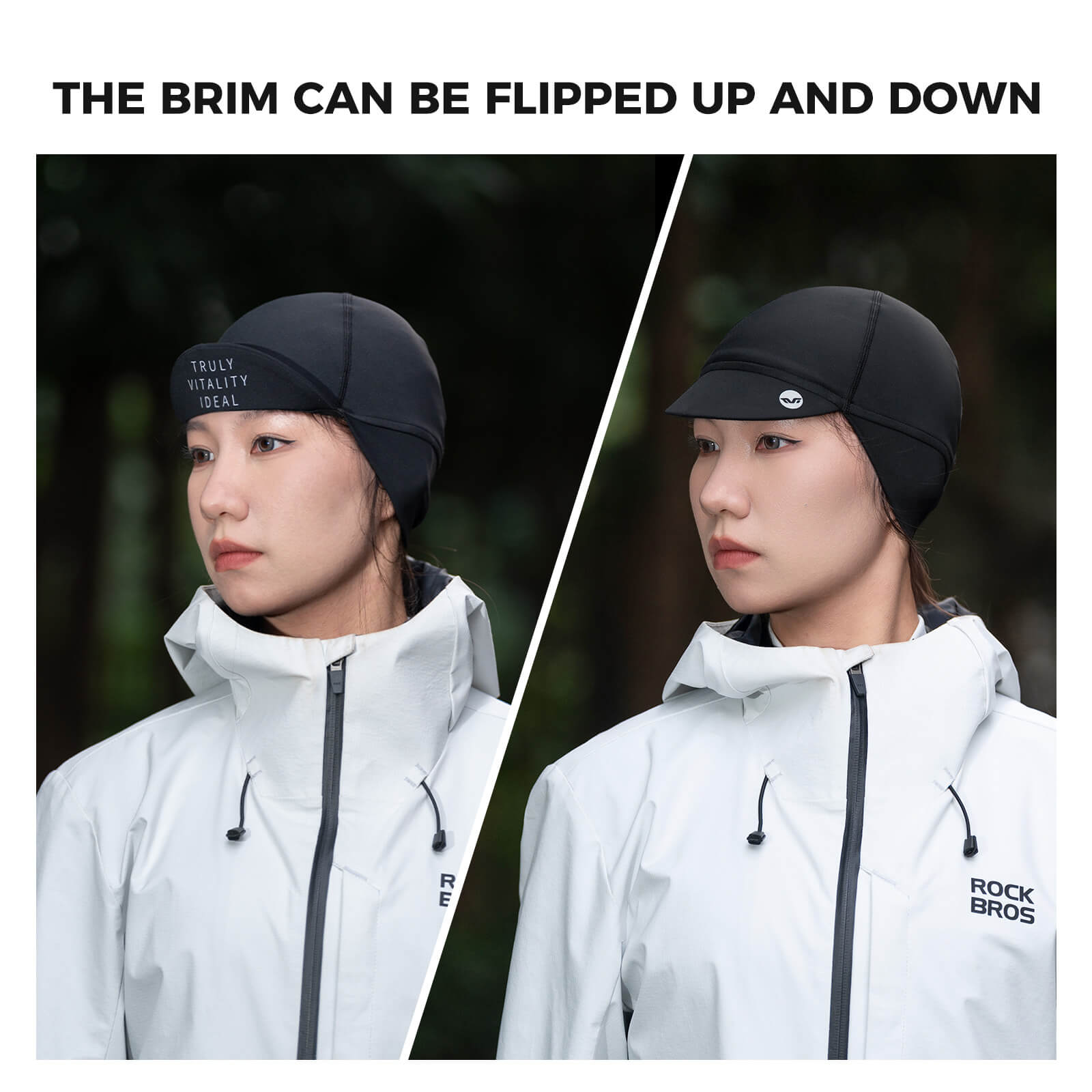 black tvi micro-fleece thermal cycling cap with windproof ear flaps