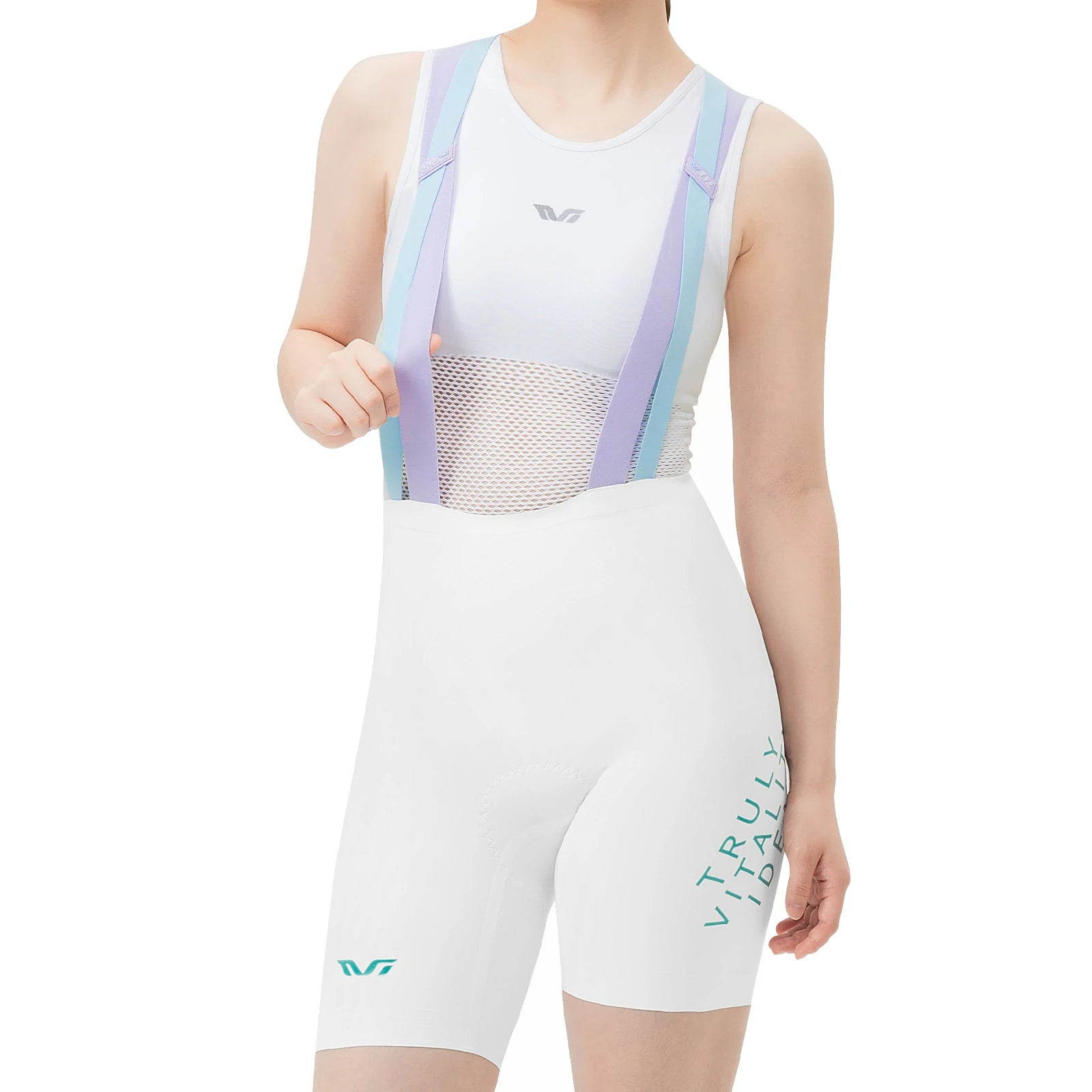 TVI Women's Cycling Bib Shorts - Ultimate Comfort & Style#Color_White