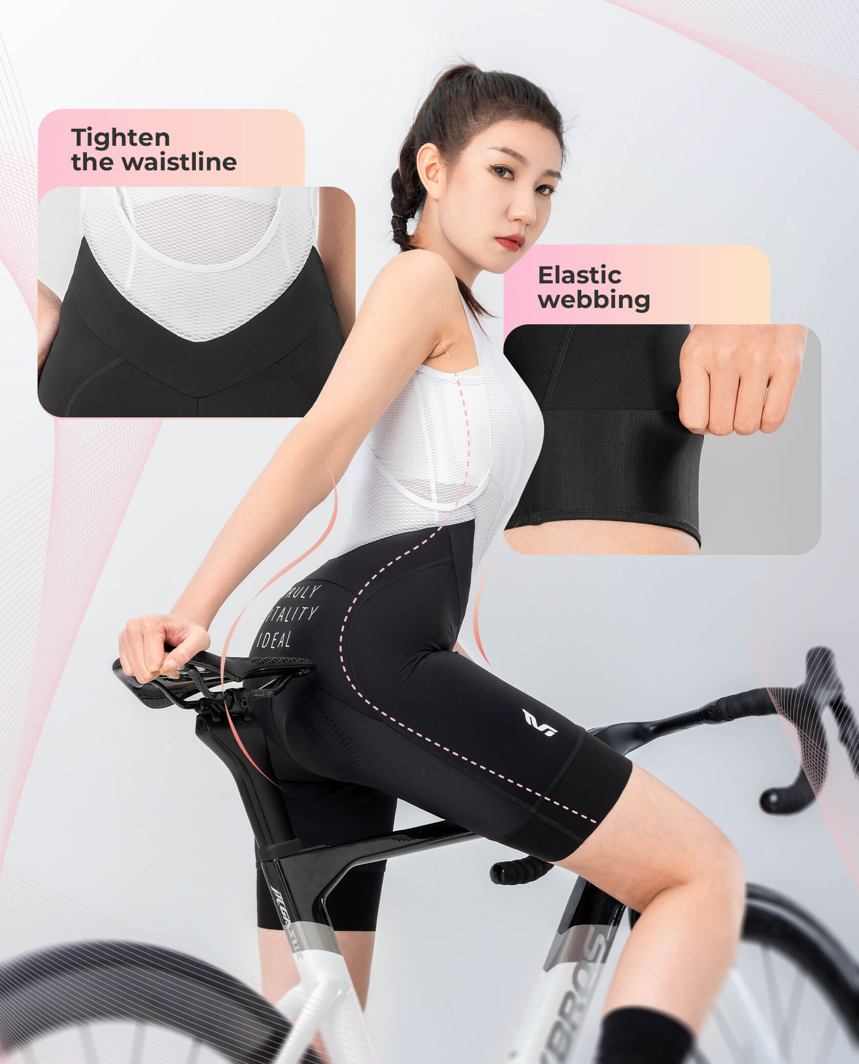 tvi women’s cycling bib shorts with 4d padding, breathable and supportive design for long-distance rides