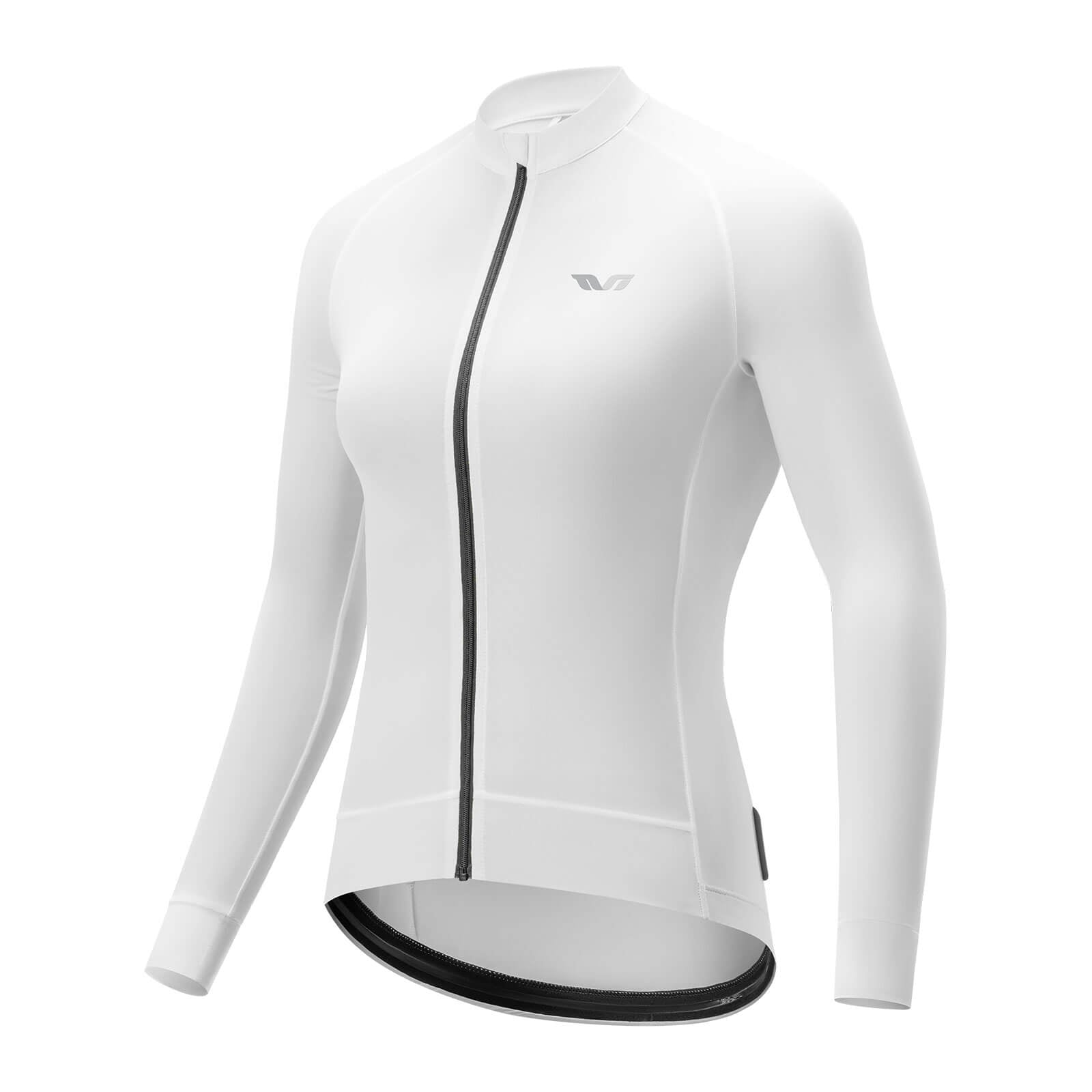 tvi women’s long sleeve cycling jersey with breathable fabric and aerodynamic fit for road cycling #Color_White