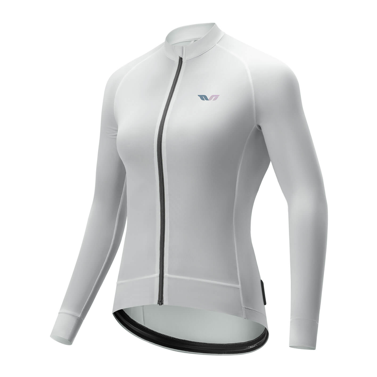 tvi women’s long sleeve cycling jersey with breathable fabric and aerodynamic fit for road cycling #Color_Grey