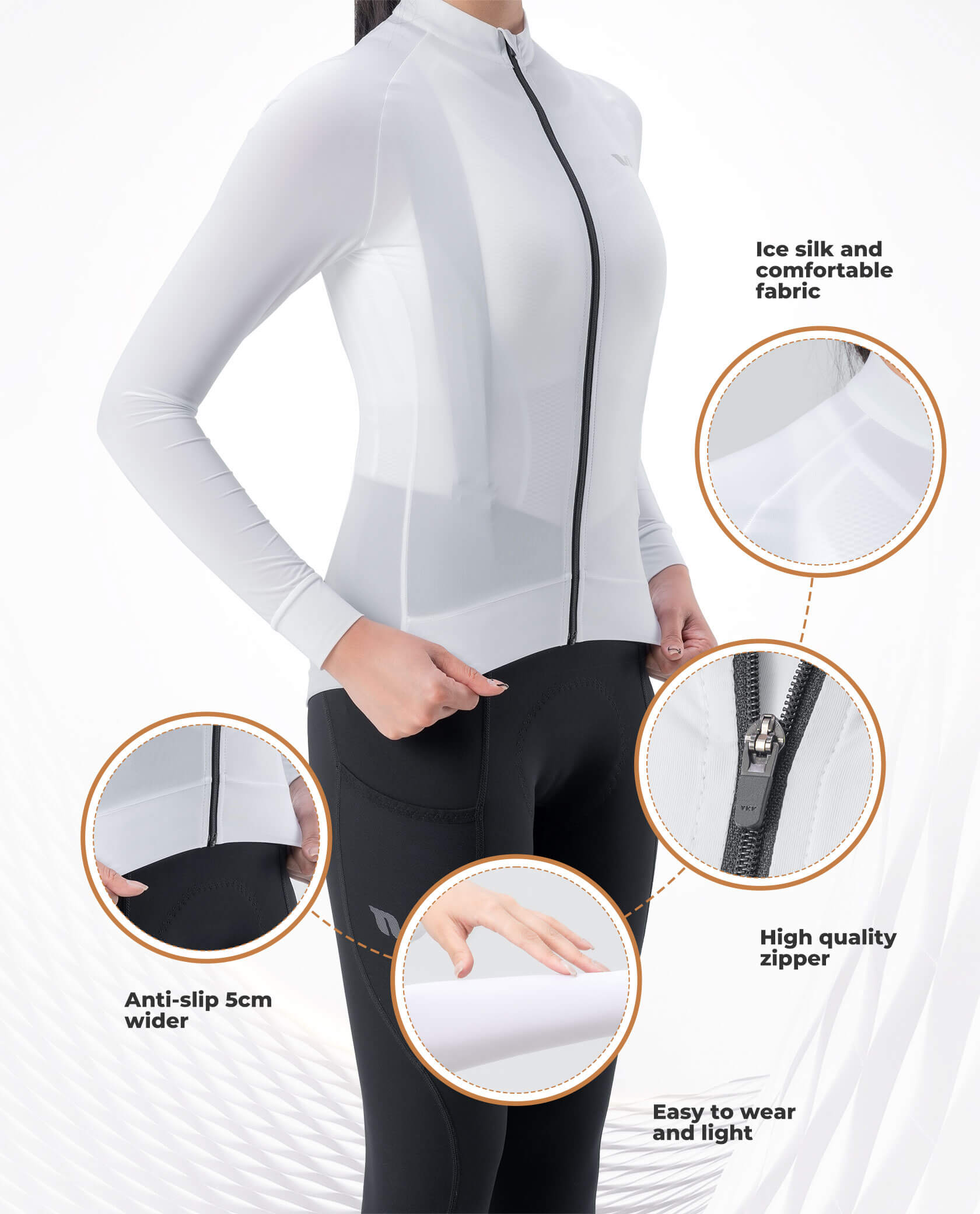 tvi women’s long sleeve cycling jersey with breathable fabric and aerodynamic fit for road cycling