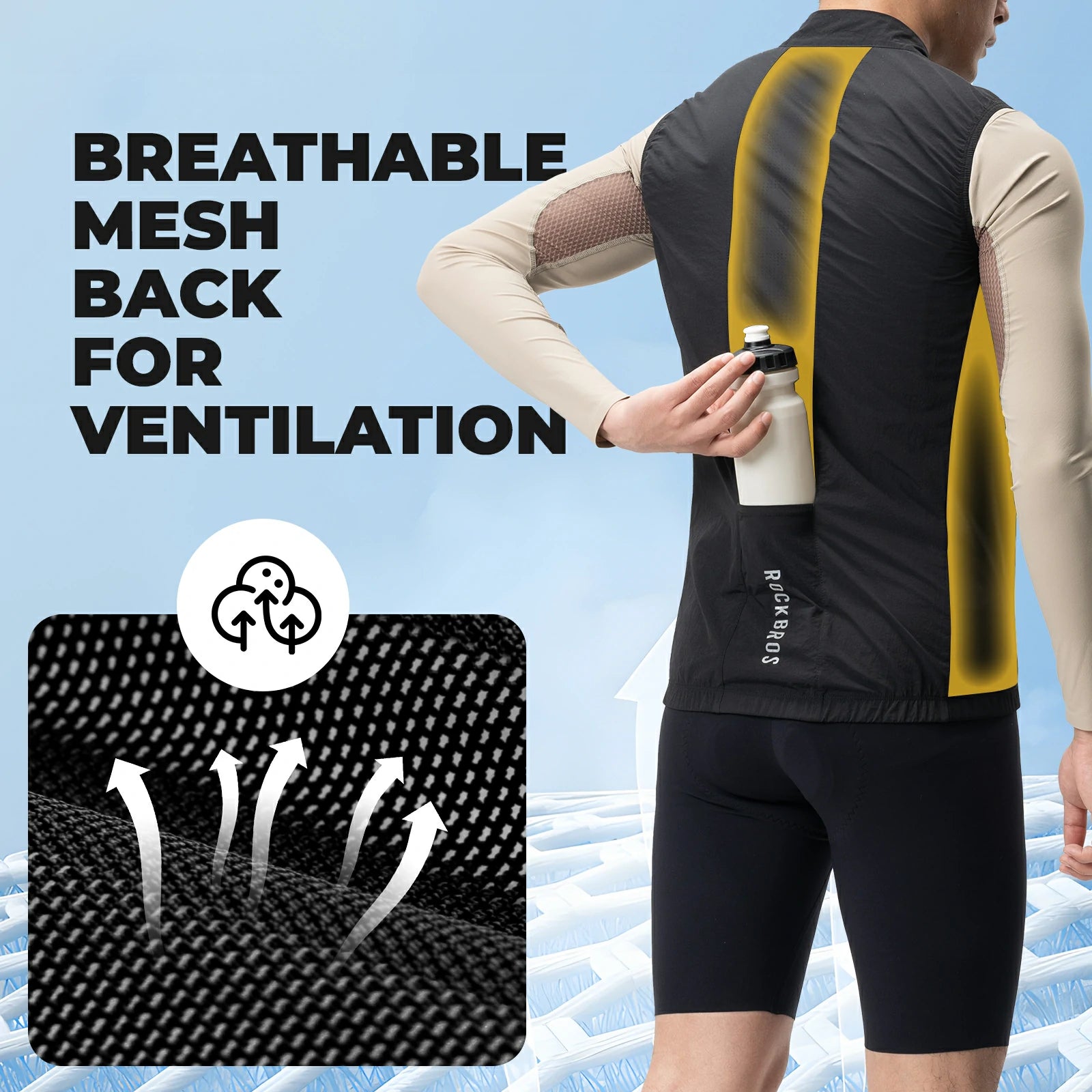 Lightweight and breathable black cycling vest for men and women
