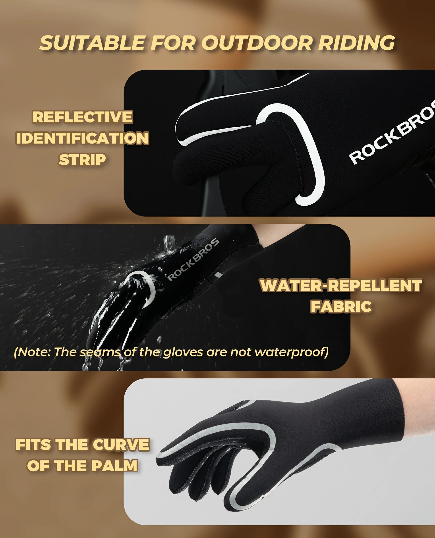 Outdoor sports gloves for cycling driving and running in winter