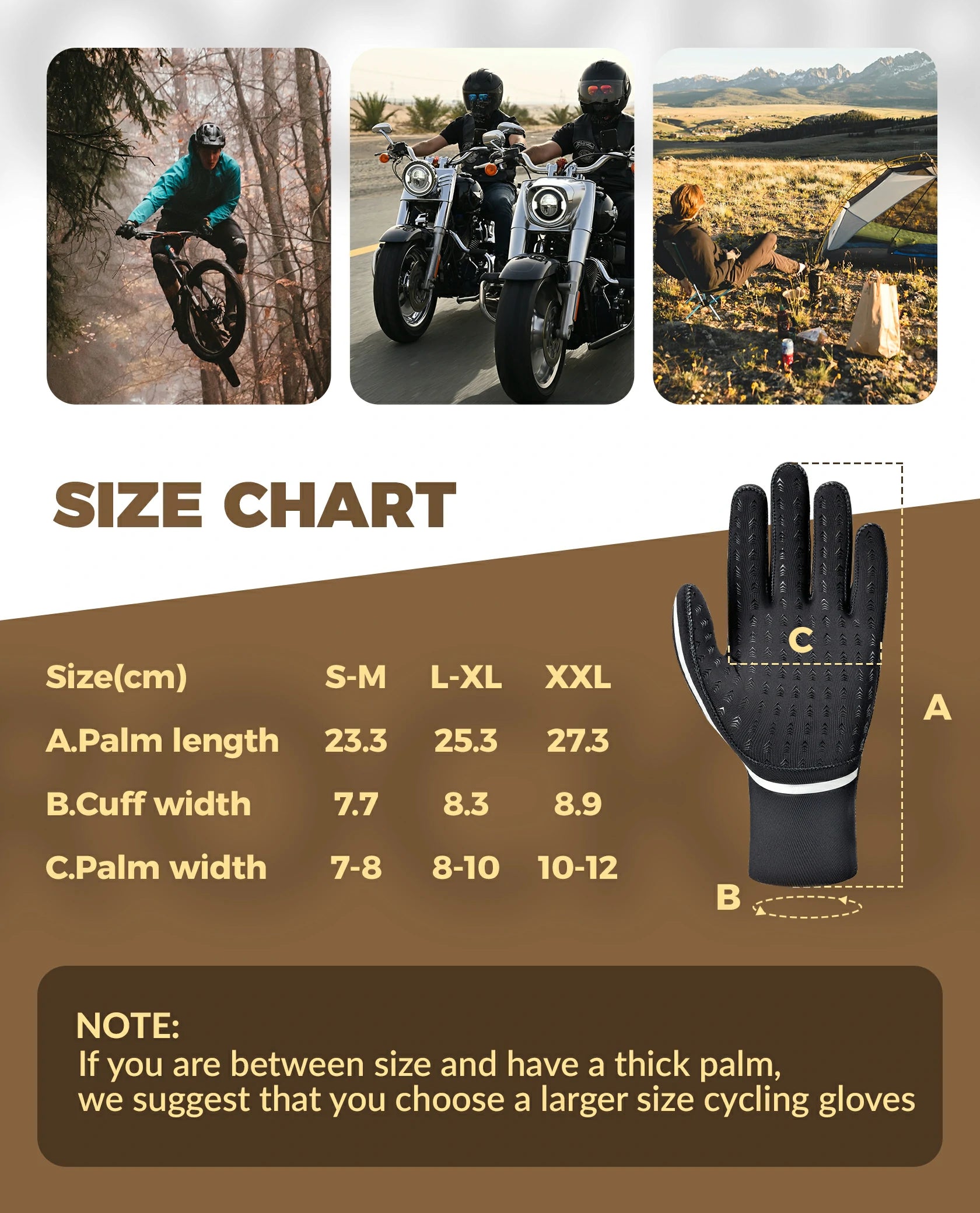 Outdoor sports gloves for cycling driving and running in winter