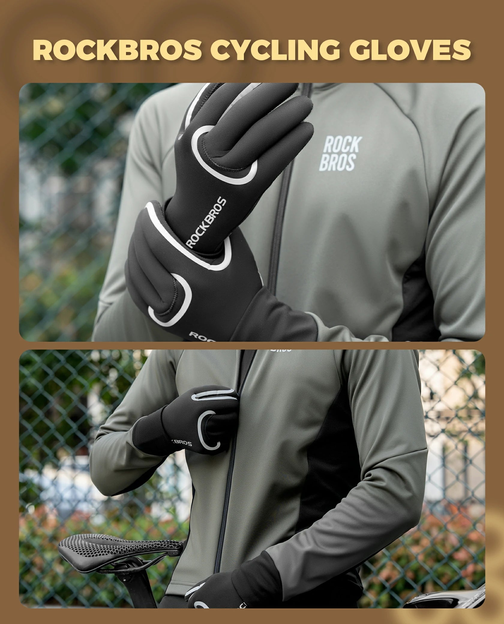 Outdoor sports gloves for cycling driving and running in winter
