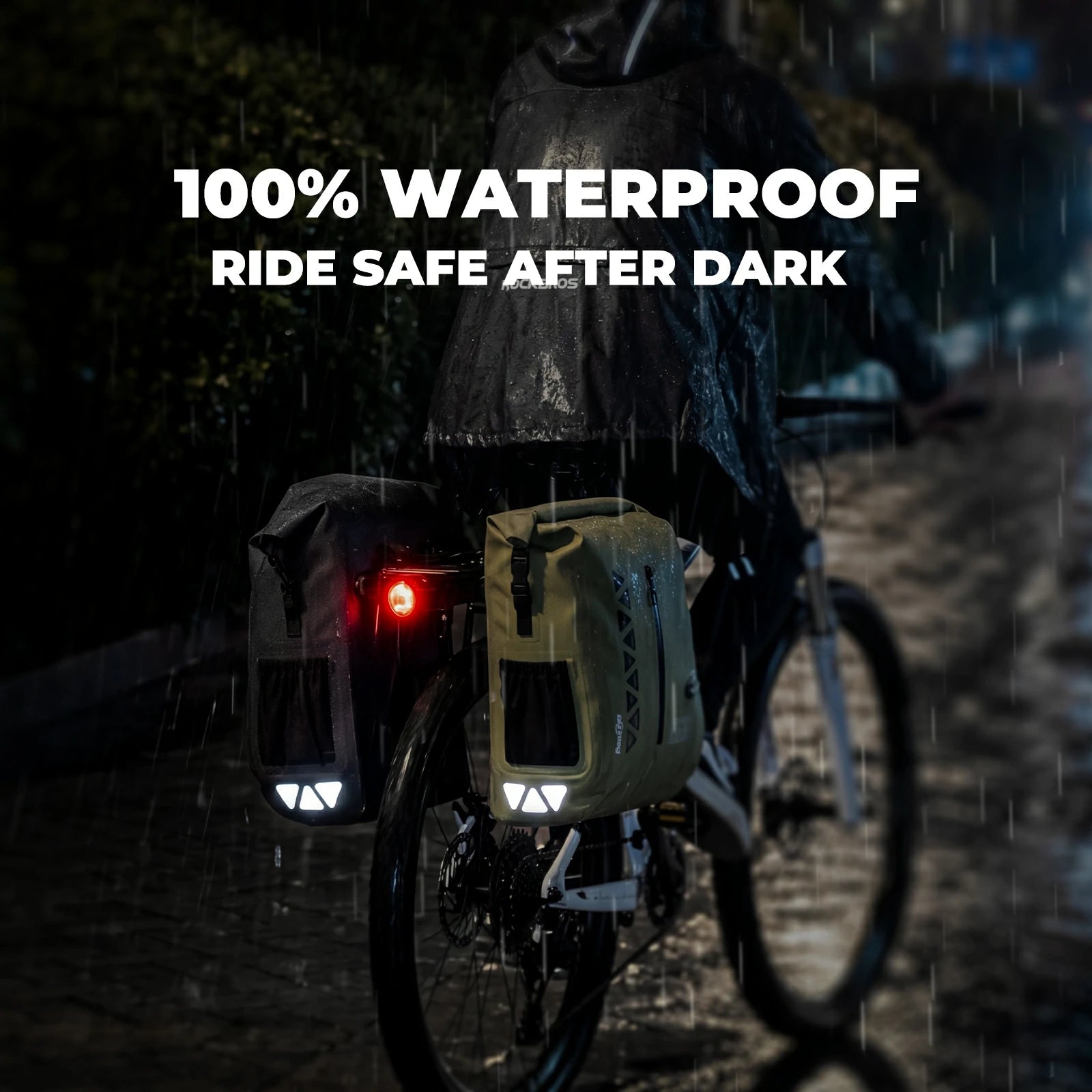 Waterproof 25L Bike Pannier Bag with Roll-Top & Smart Storage