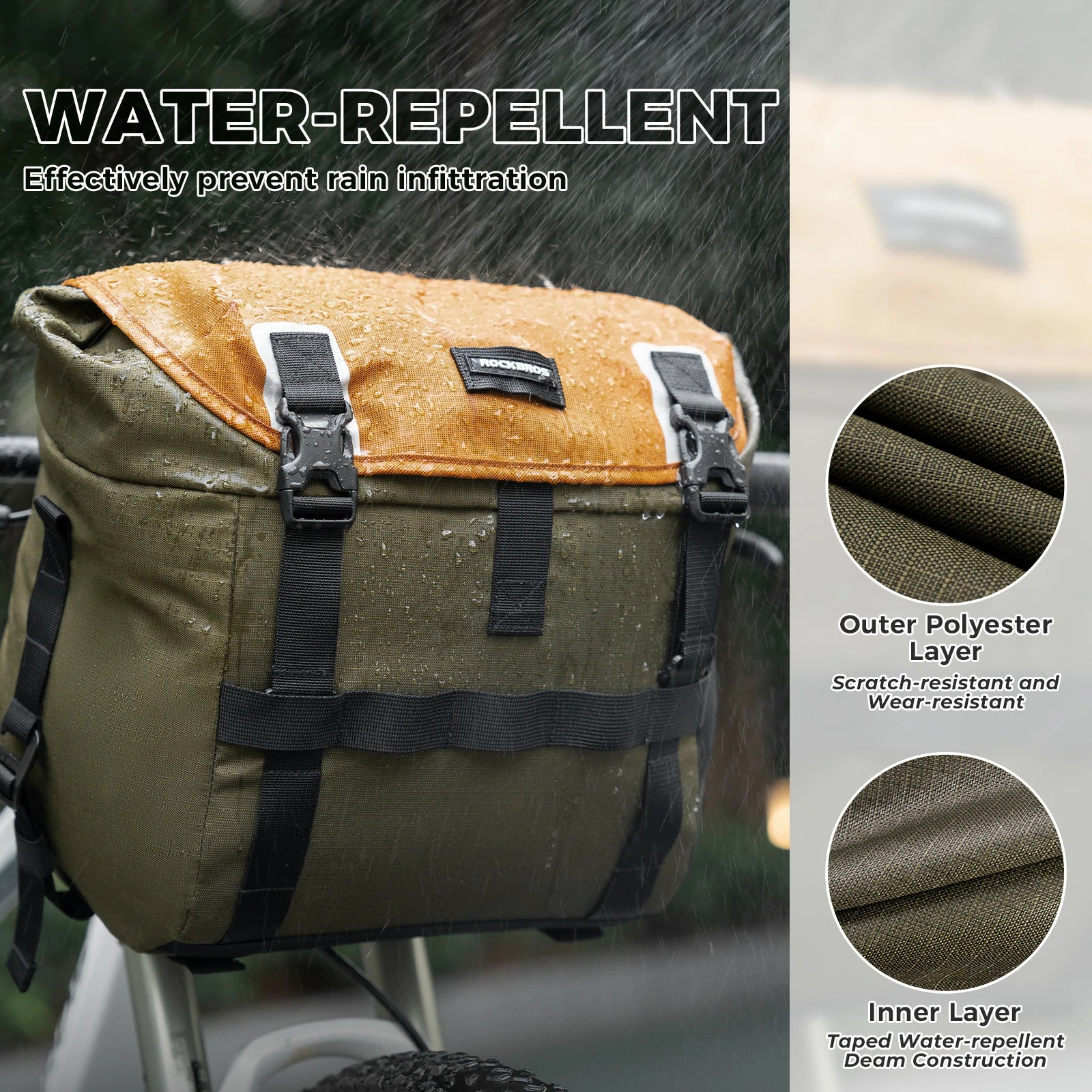 rockbros 24l waterproof bicycle handlebar bag for road and gravel bikes