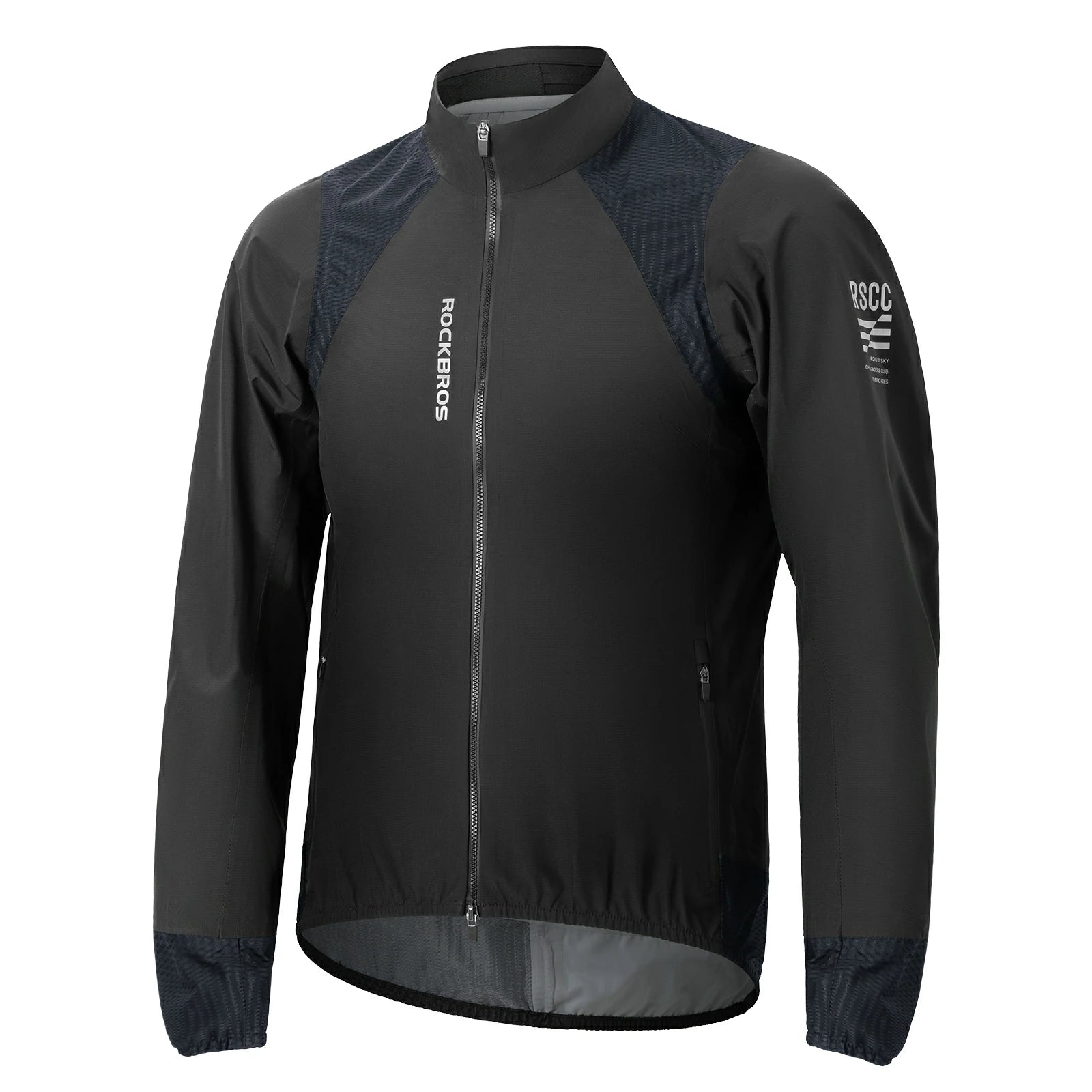 Waterproof breathable cycling jacket with dual zipper, reflective details and storm protection
