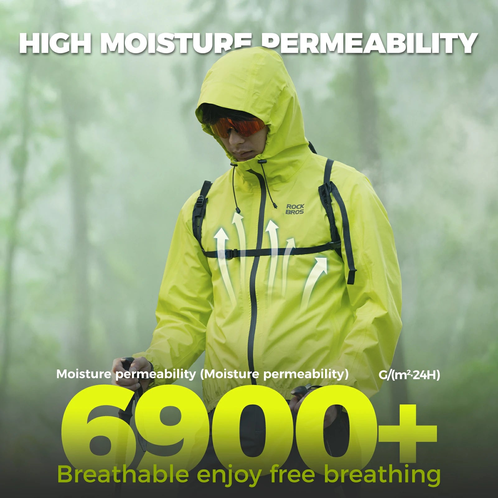 waterproof cycling rain jacket lightweight breathable raincoat for men and women