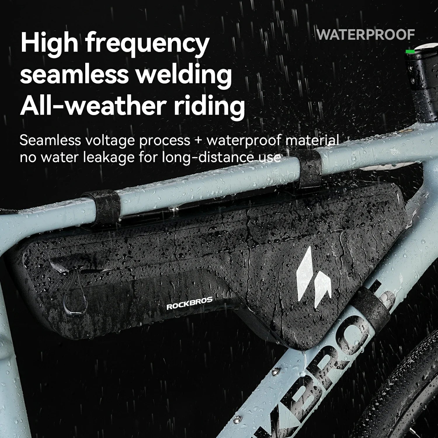 RideMate 100% Waterproof Frame Bag 1.9L Down Tube Bag AS-152