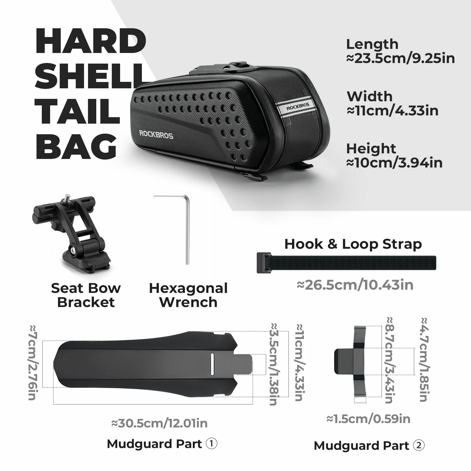 Waterproof 1.3L saddle bag with mudguard for MTB and road cycling#Capacity_1.3L