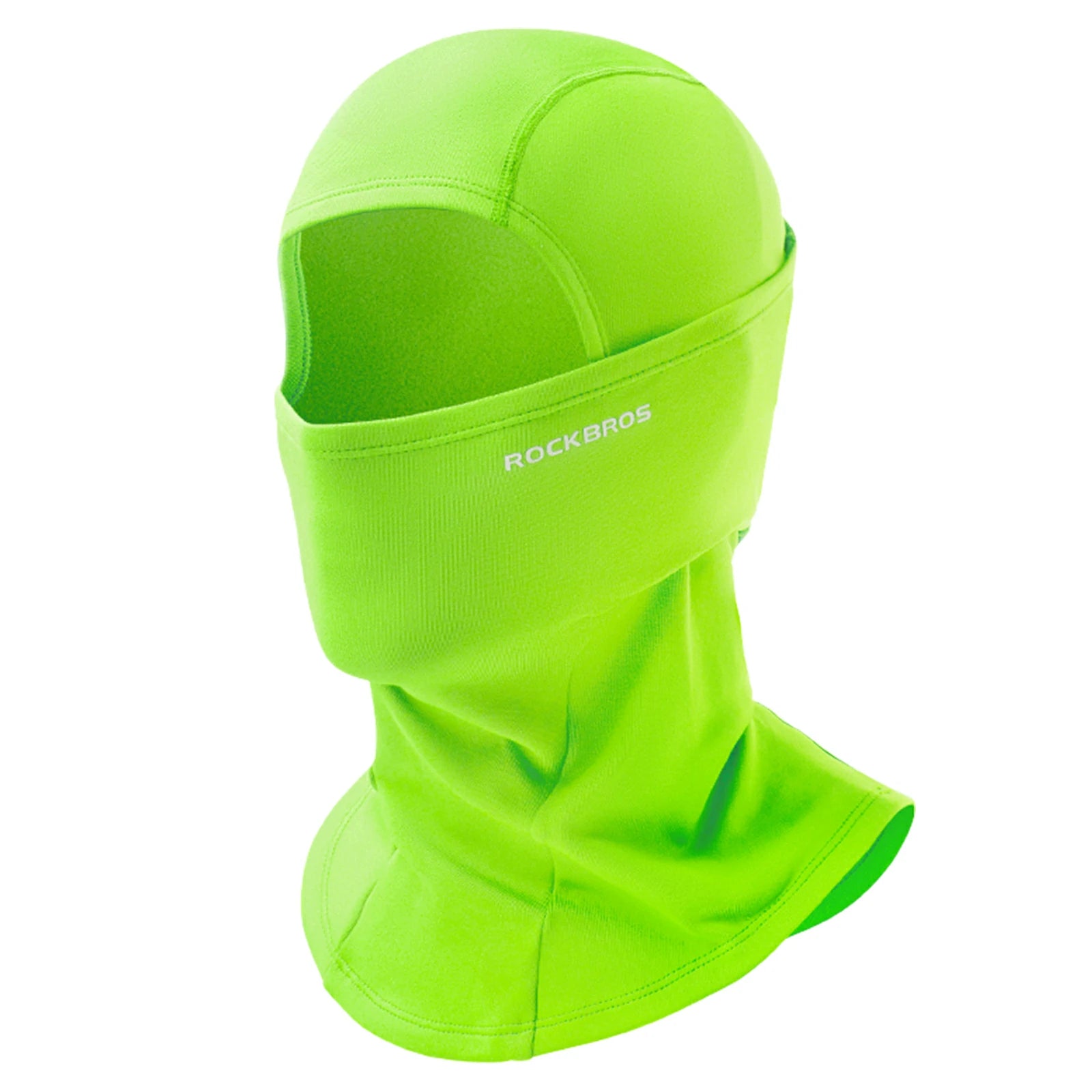 rockbros black windproof thermal balaclava in polar flee#Color_Vivid Lime Green
