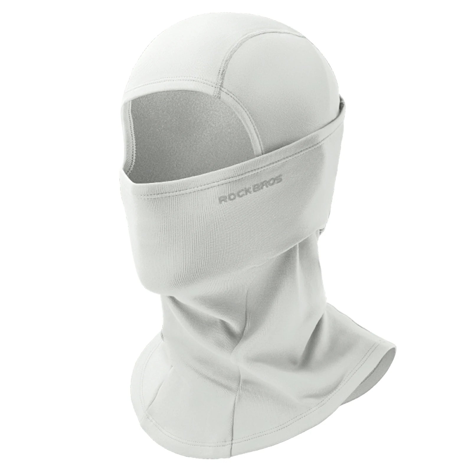 rockbros black windproof thermal balaclava in polar flee#Color_White