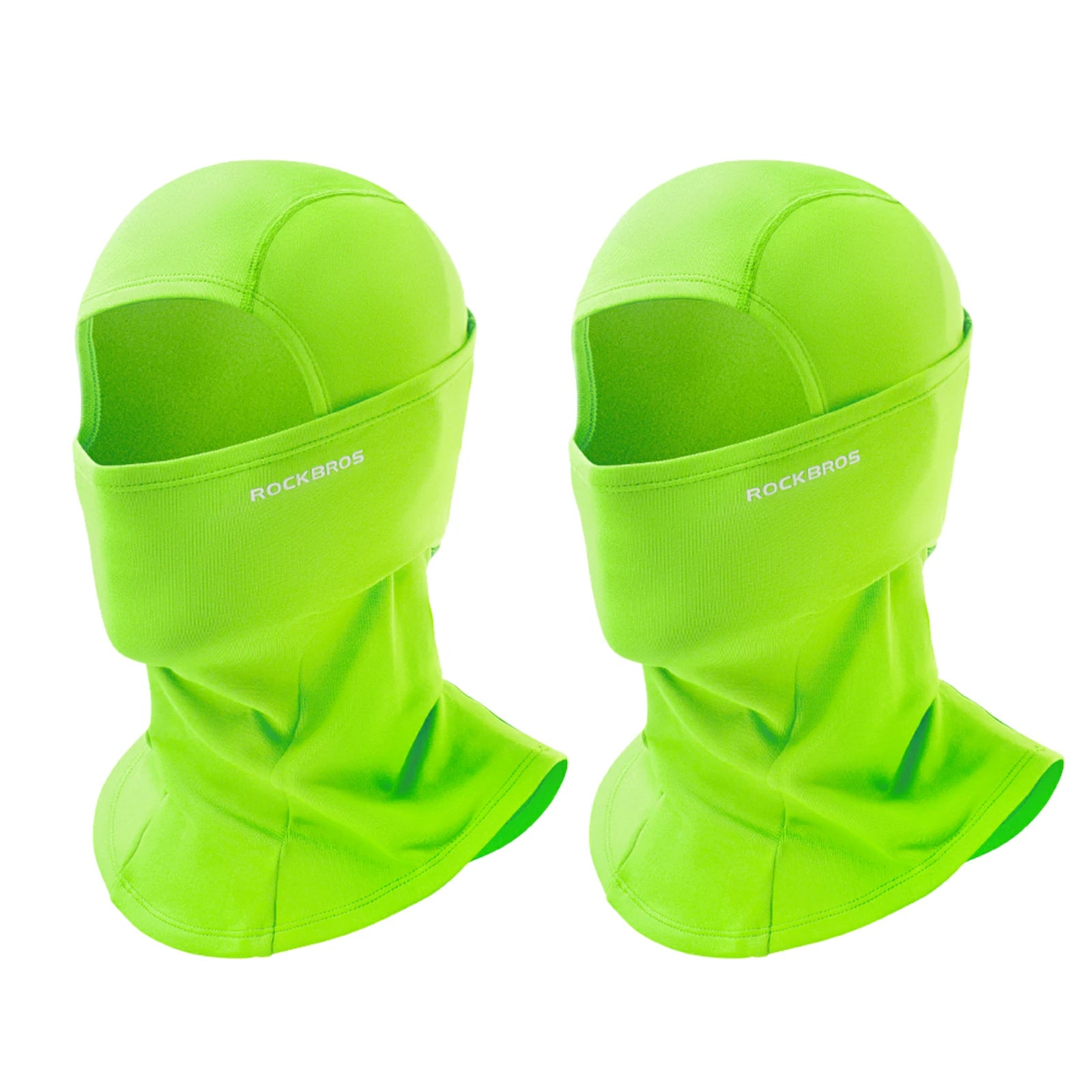 rockbros black windproof thermal balaclava in polar flee#Color_Vivid Lime Green