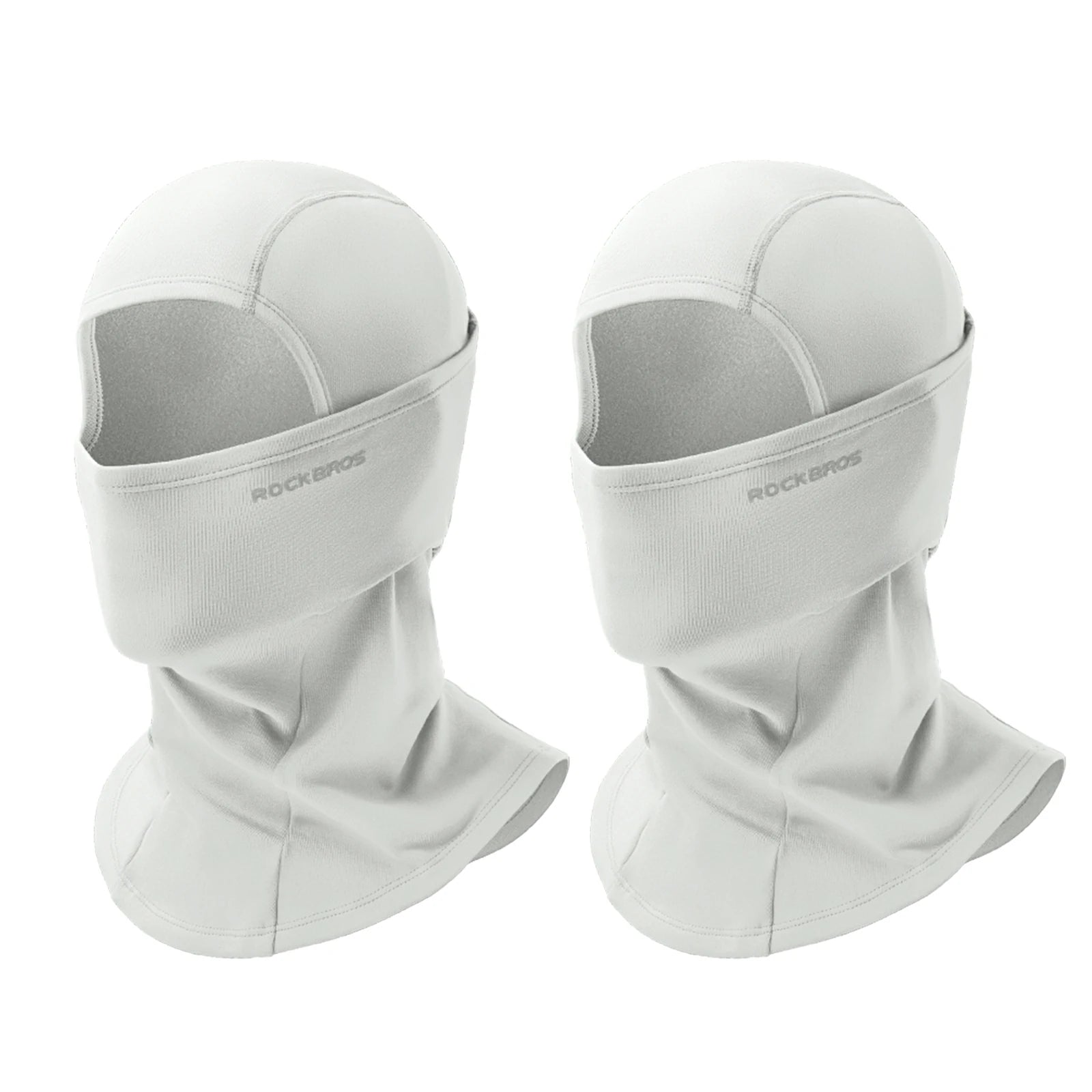 rockbros black windproof thermal balaclava in polar flee#Color_White
