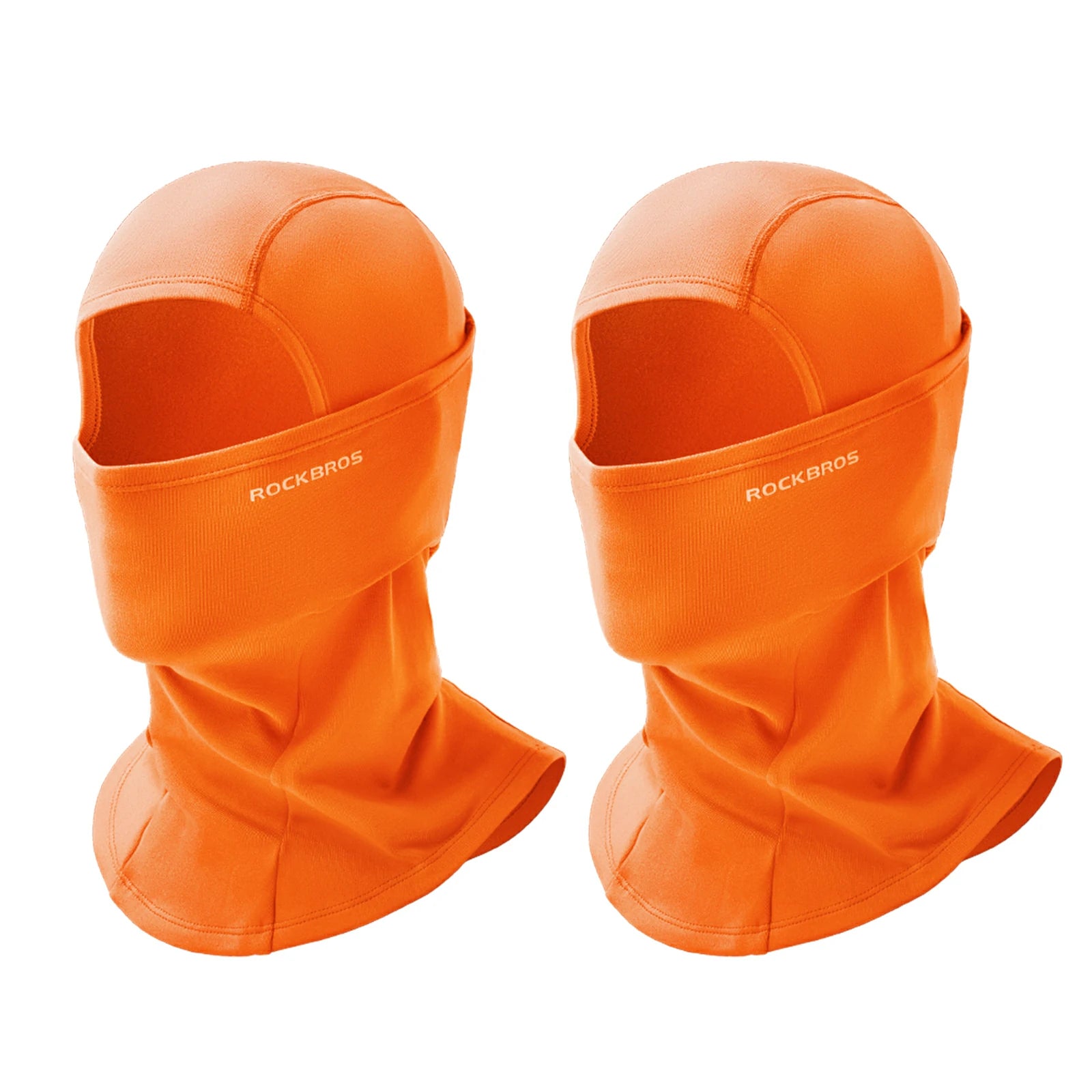 rockbros black windproof thermal balaclava in polar flee#Color_Orange