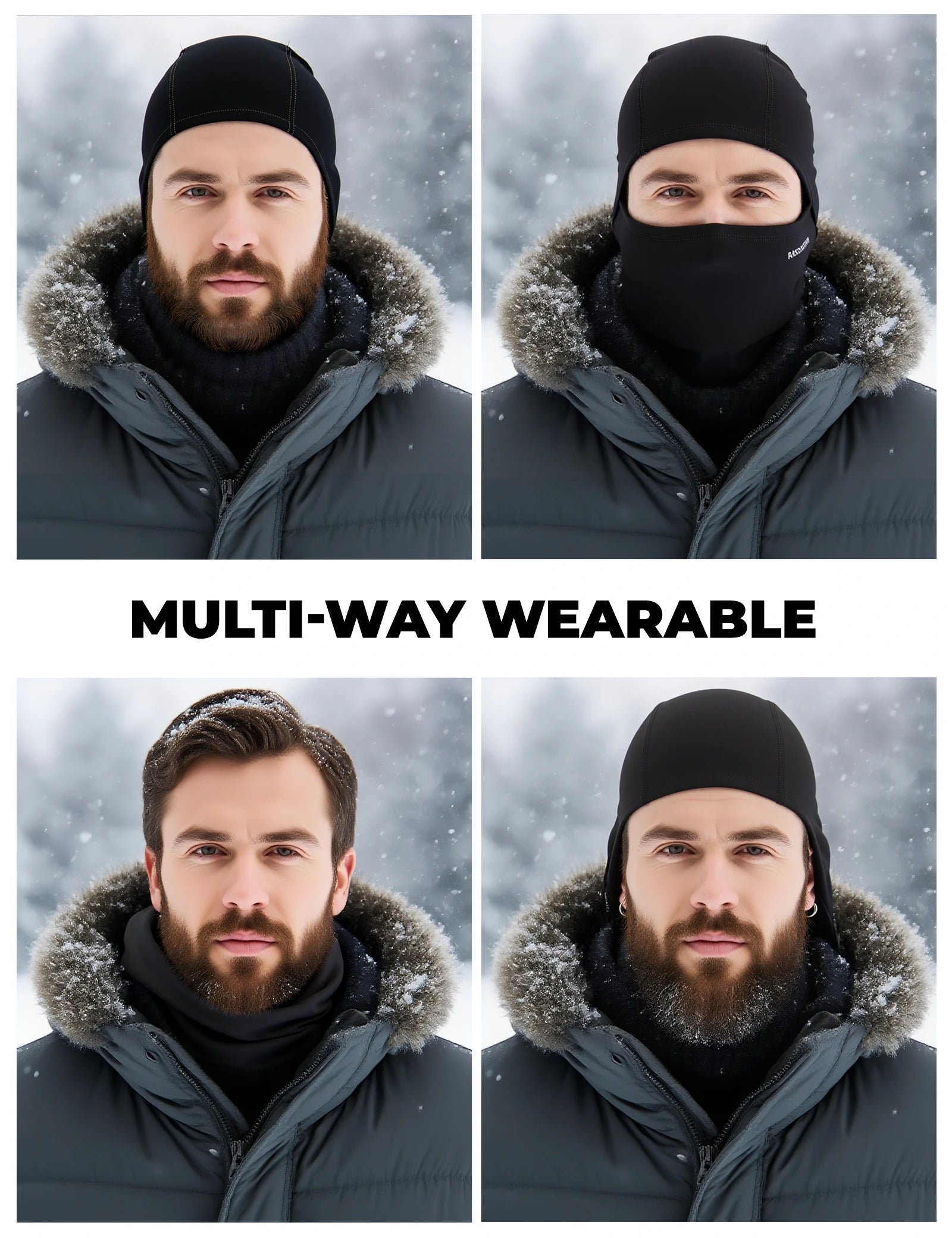 rockbros black windproof thermal balaclava in polar flee