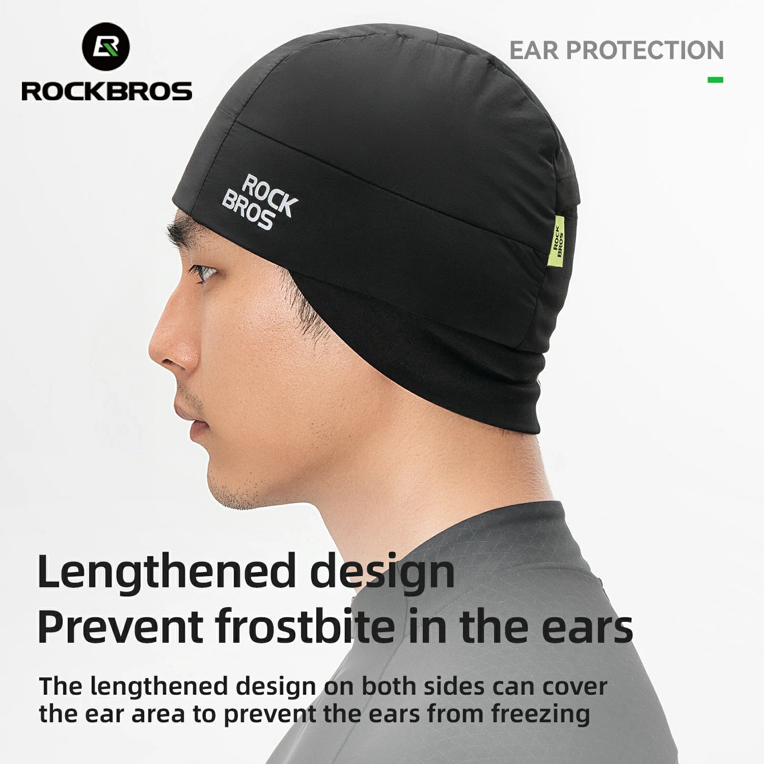 windproof thermal skull cap with extended ear cover for warm winter cycling