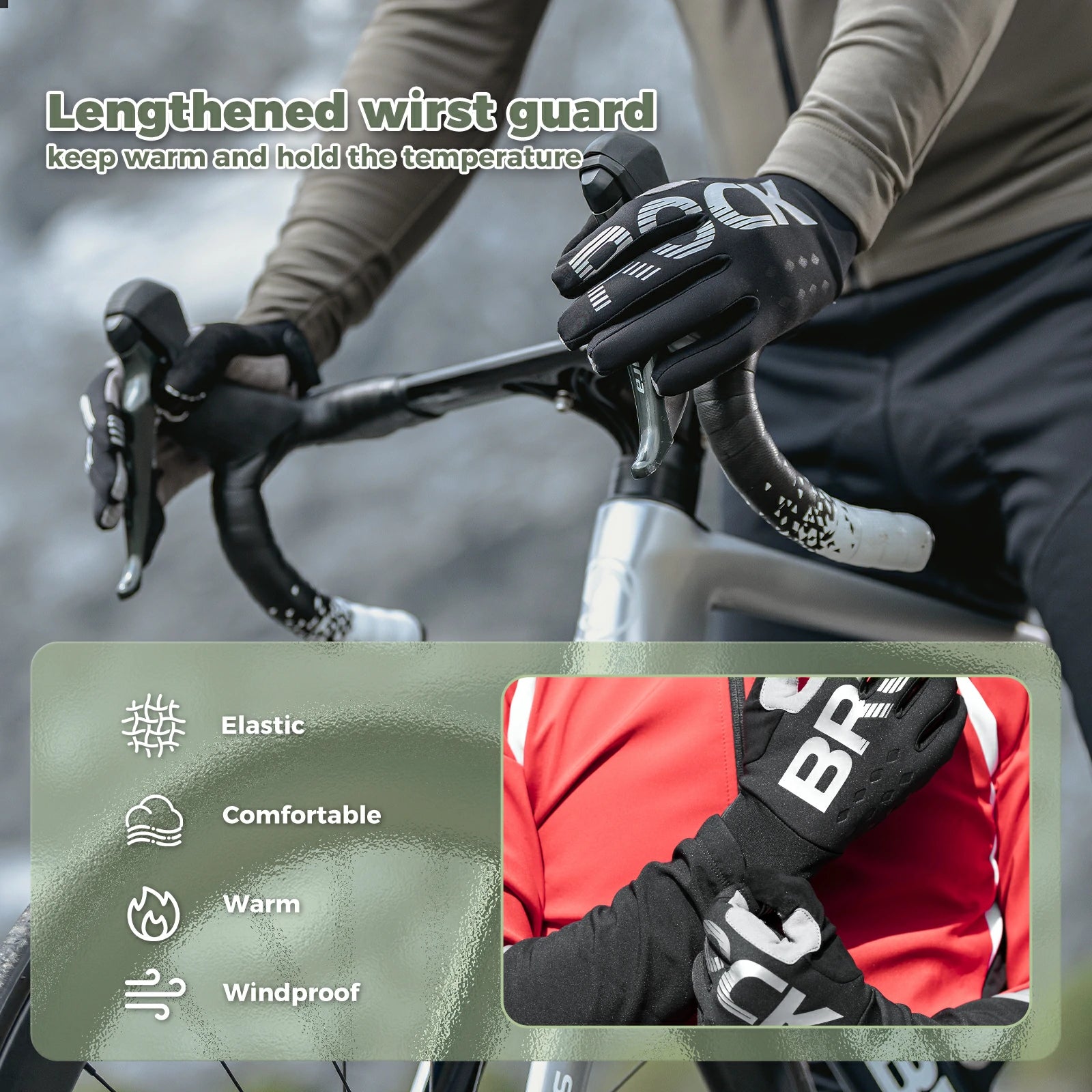 Winter cycling gloves for men and women windproof, and thermal for outdoor sports