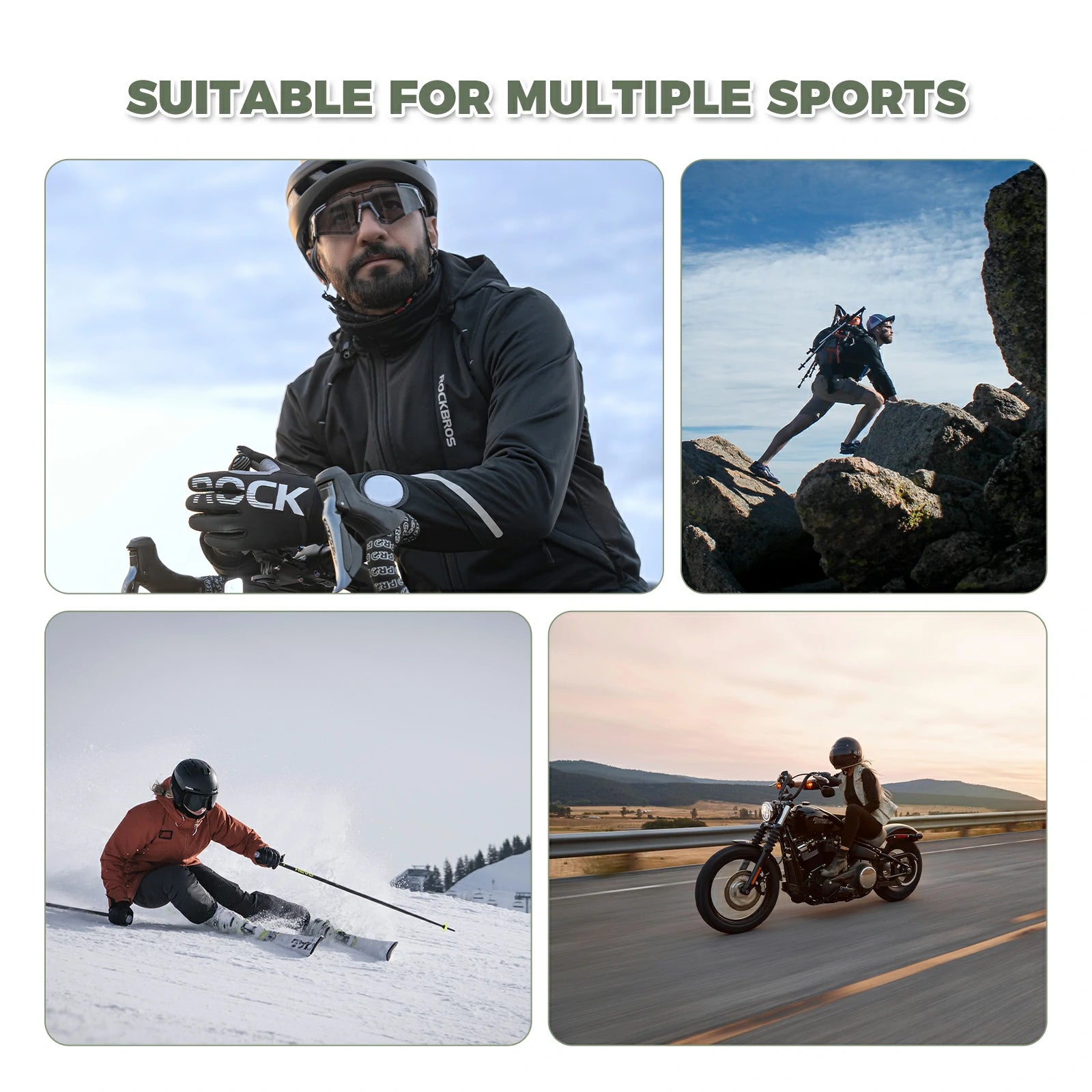 Winter cycling gloves for men and women thermal for outdoor sports