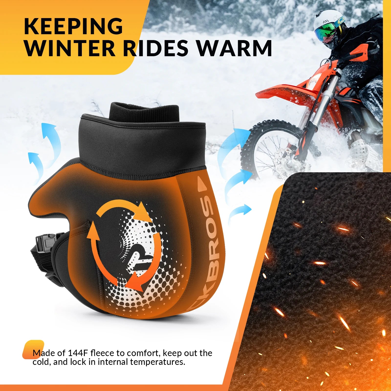 Winter Motorcycle Handlebar Mitts