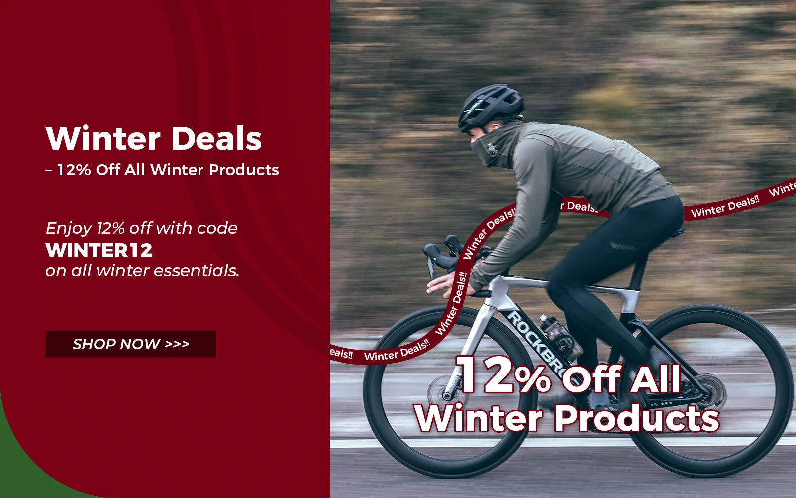 winter promotion collection page banner highlighting thermal cycling gear