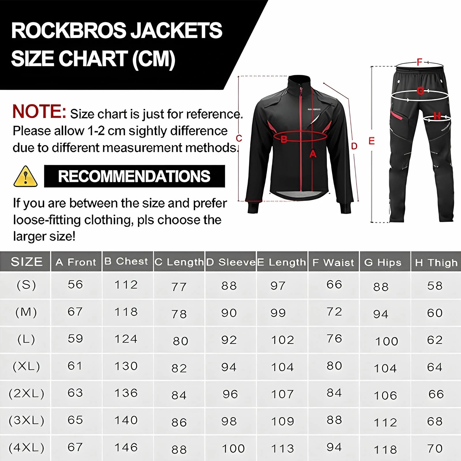 ROCKBROS Winter Windproof Waterproof Thermal Cycling Jacket and Pants Set