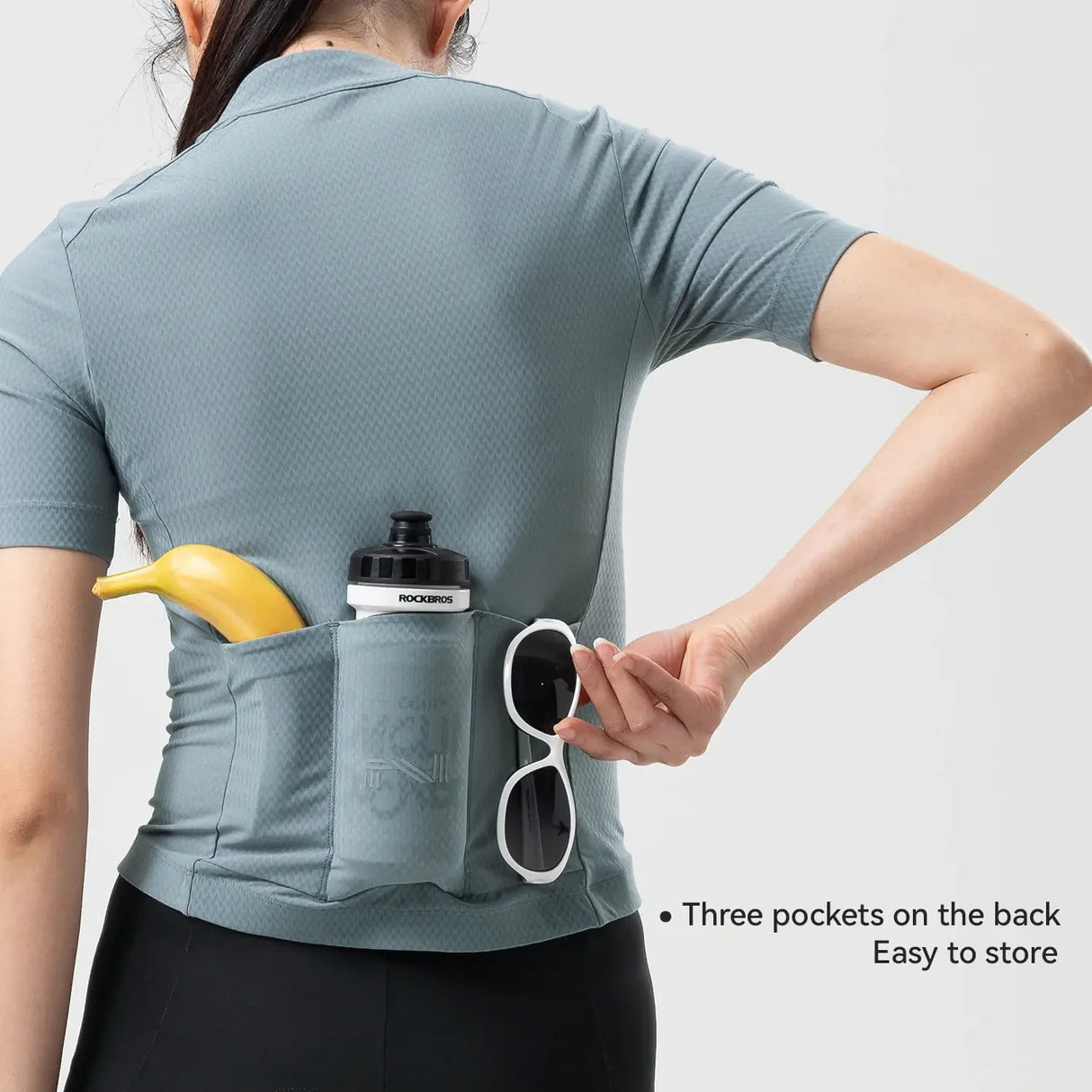 Women's 2-in-1 Short Sleeve Cycling Jersey#Color_Baby Blue