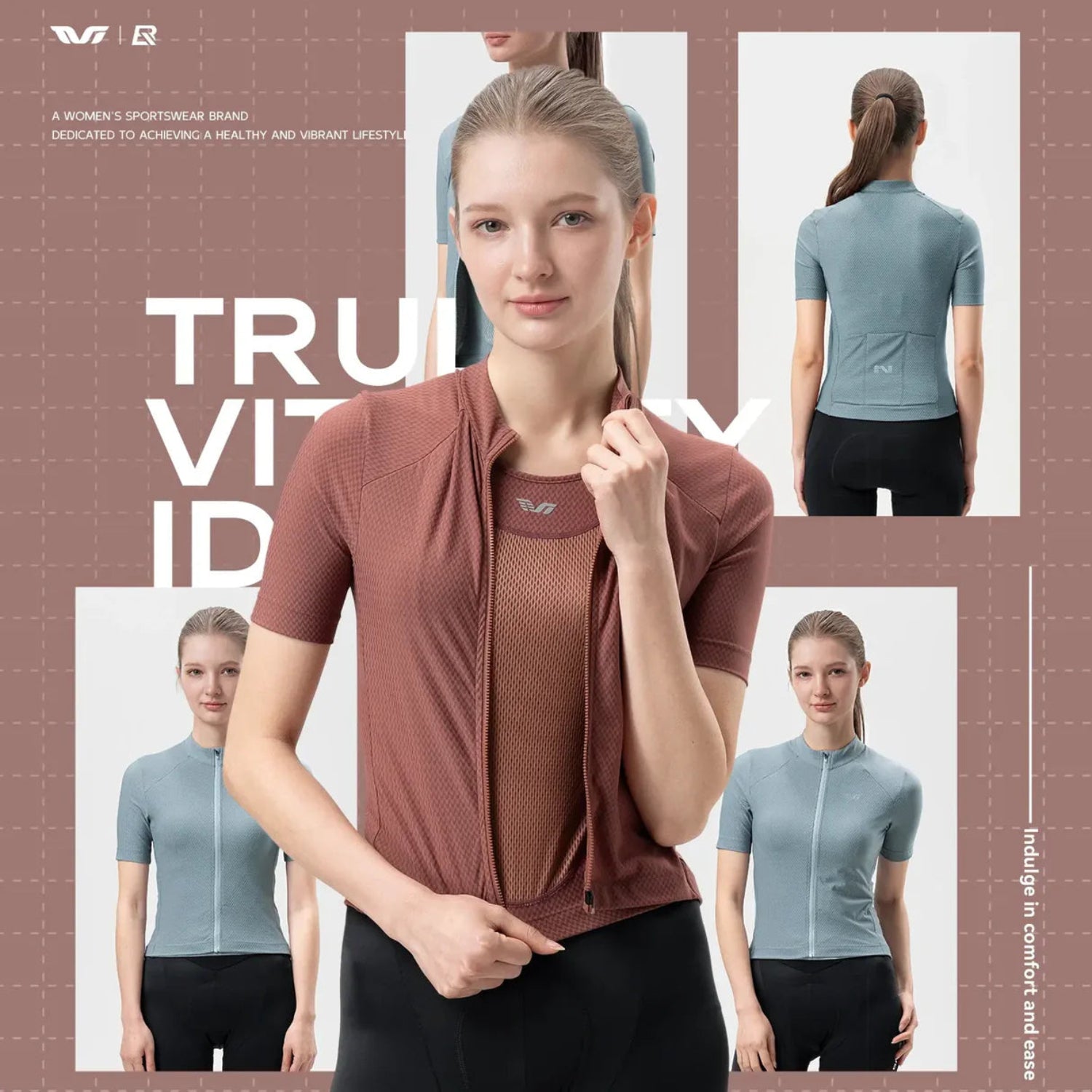 Women's 2-in-1 Short Sleeve Cycling Jersey#Color_Baby Blue
