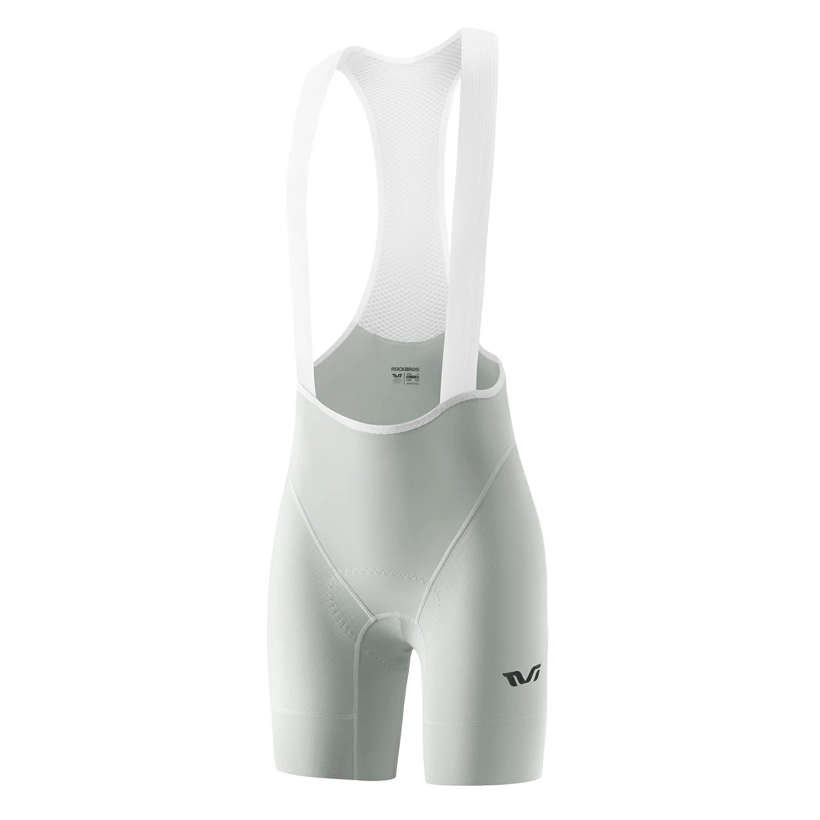 ROCKBROS women’s cycling bib shorts with padded gel chamois#color_soft gray white