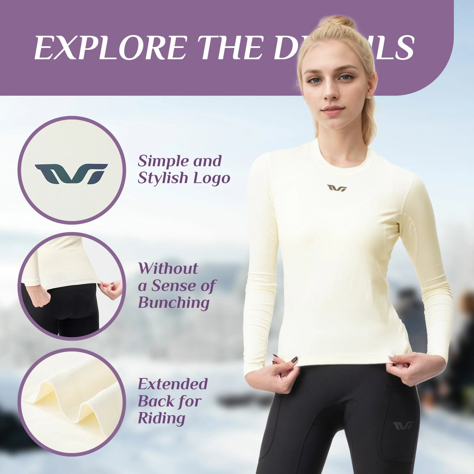 TVI Women’s Cycling Thermal Underwear Top Long Sleeve Winter Base Layer