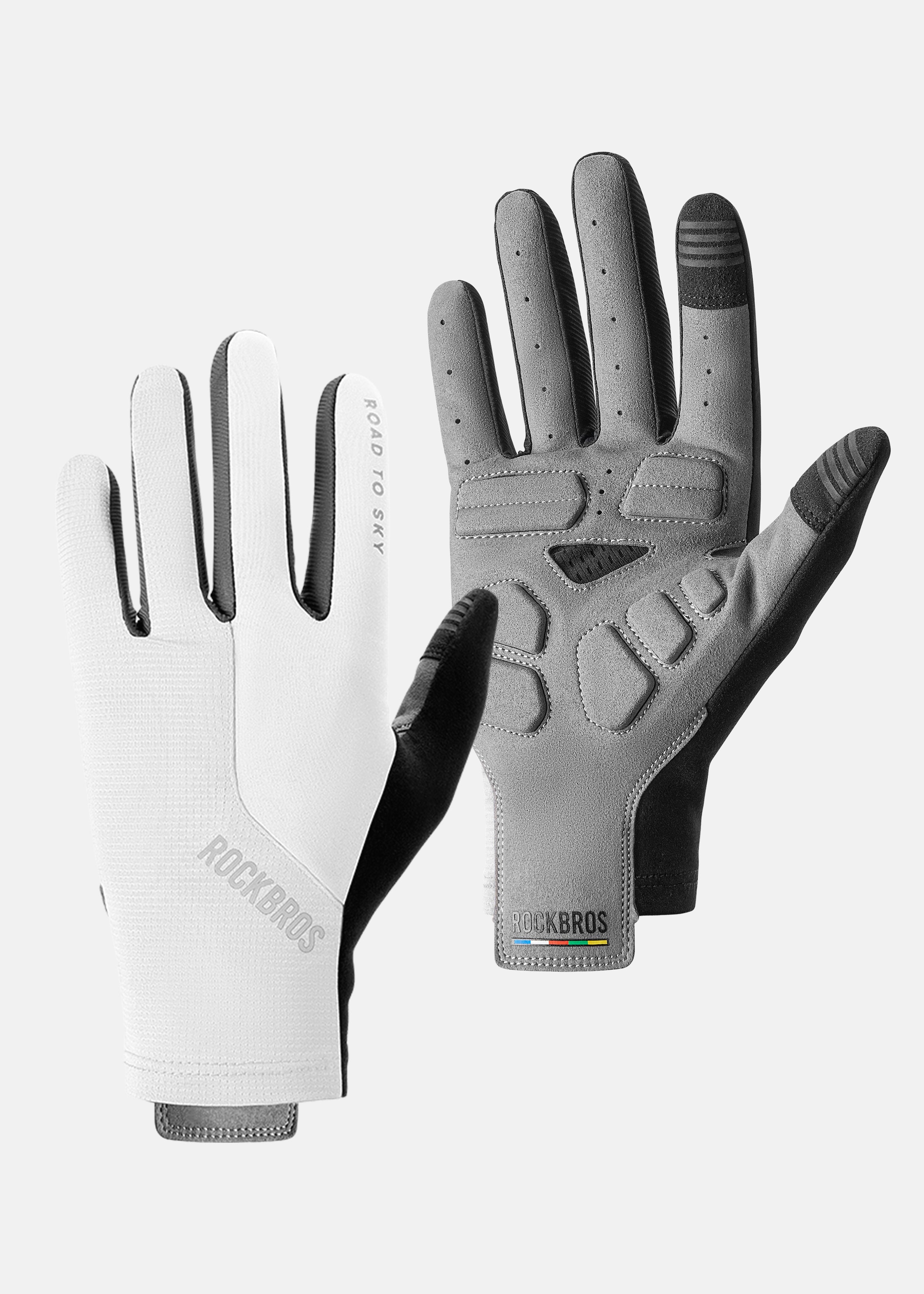 ROCKRBOS Road-to-Sky UV Protection Gloves #Color_White