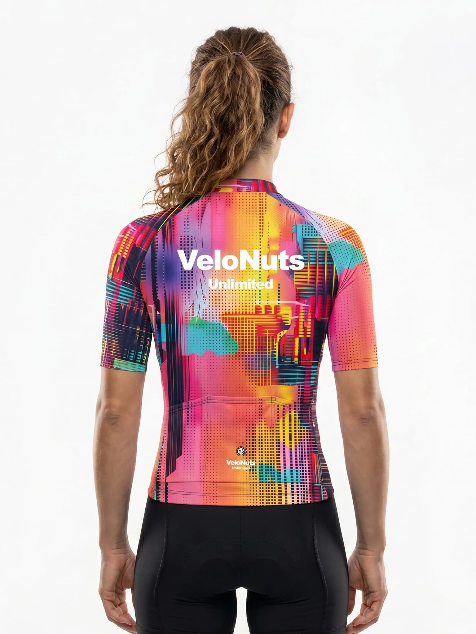 Women's Cycling Jersey Neon Condense#Type_Pink Skyline