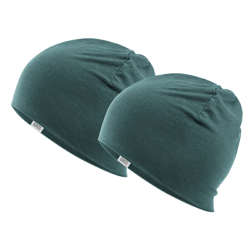 Warm windproof Tencel wool cycling skull cap with ear protection for cold weather rides.#Color_Pale Blue*2